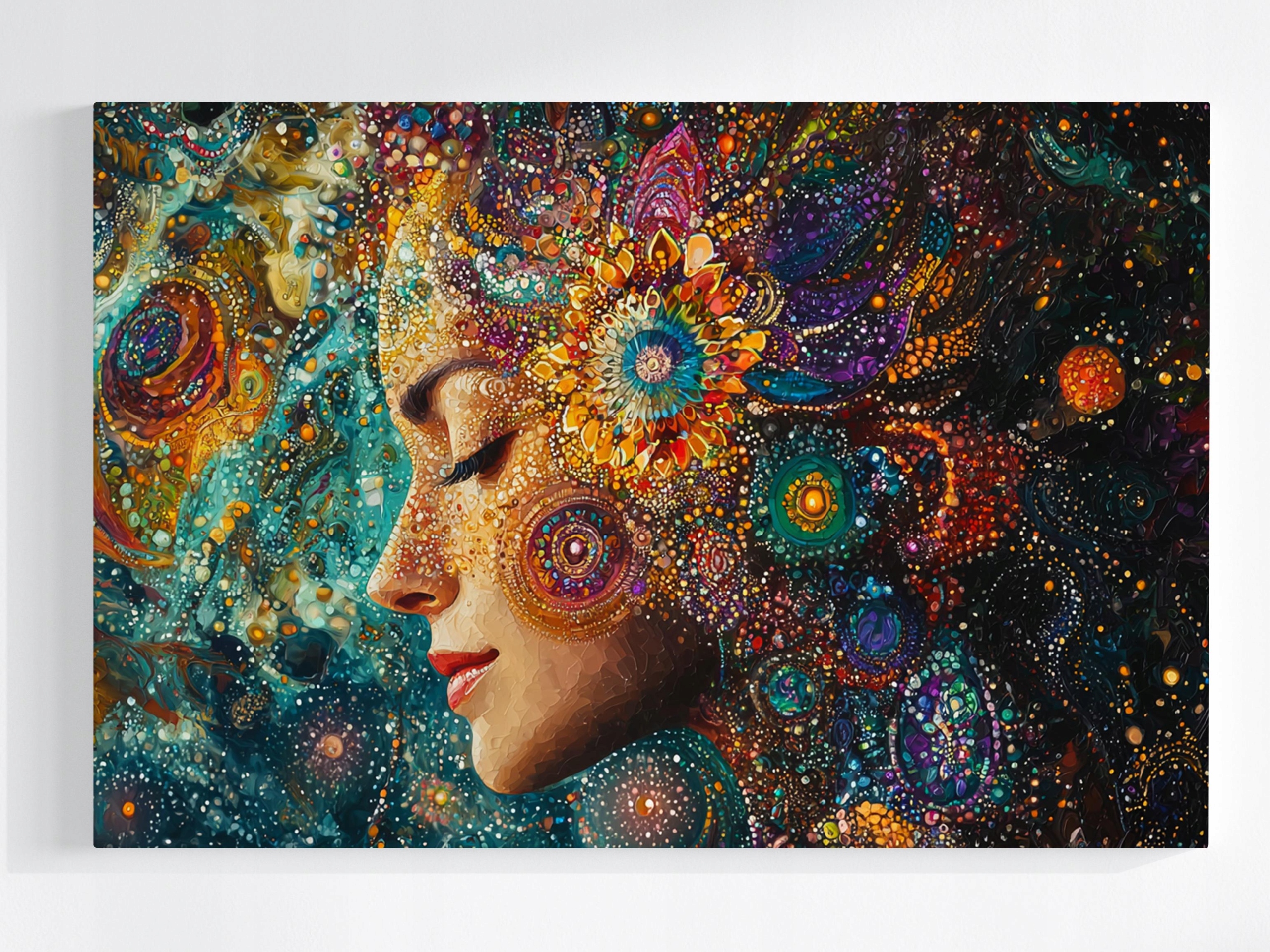 Obraz Na Plátně Canvas Portrét Žena Mandala Čakra Energie Zen 120x80