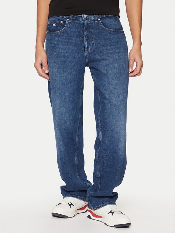Tommy Jeans Modré Pánské Džíny Rovné S Páskem 32/32 Xqf