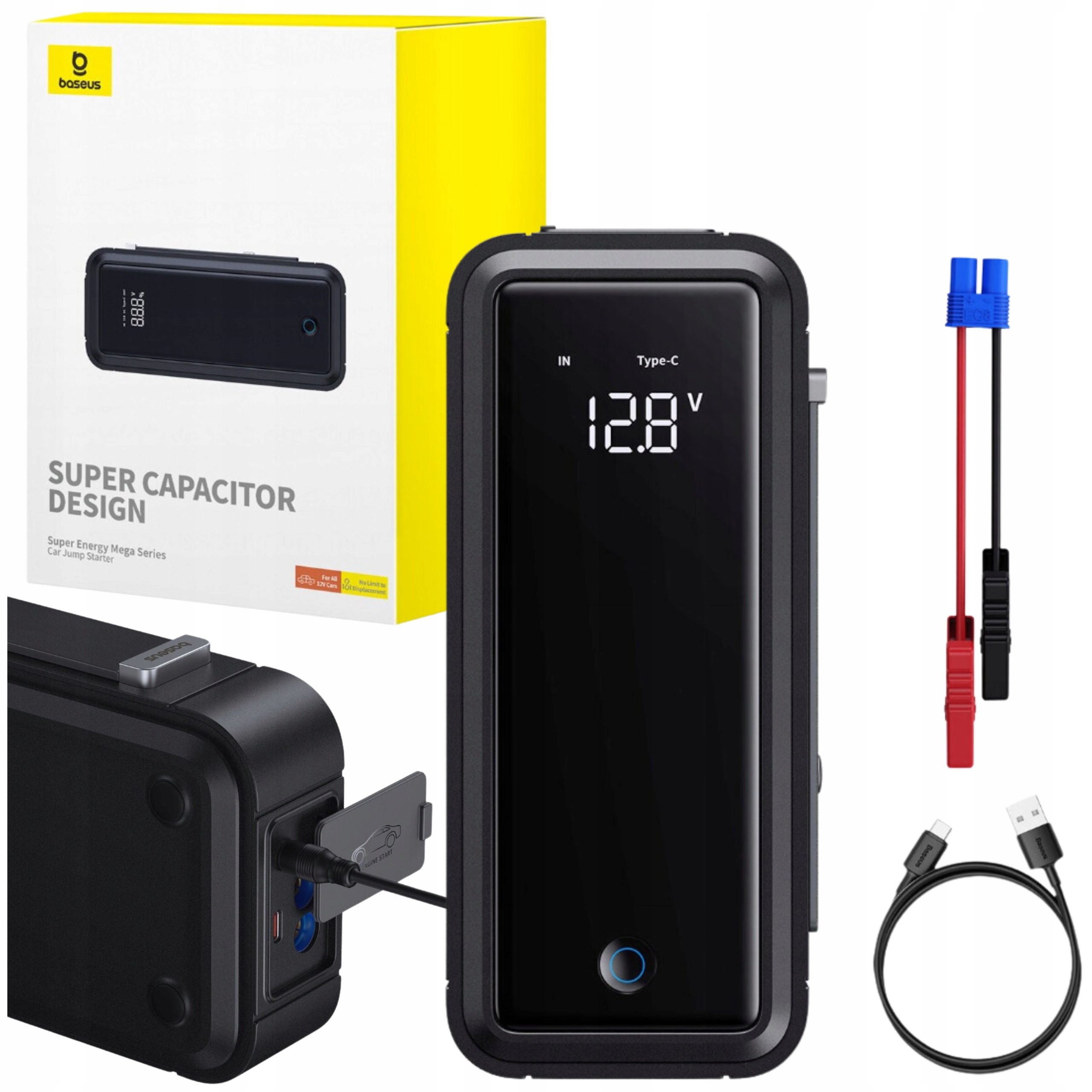 BASEUS JUMP STARTER KONDENSATOROWY POWER BOOSTER 3000A 12V DO SAMOCHODU ...