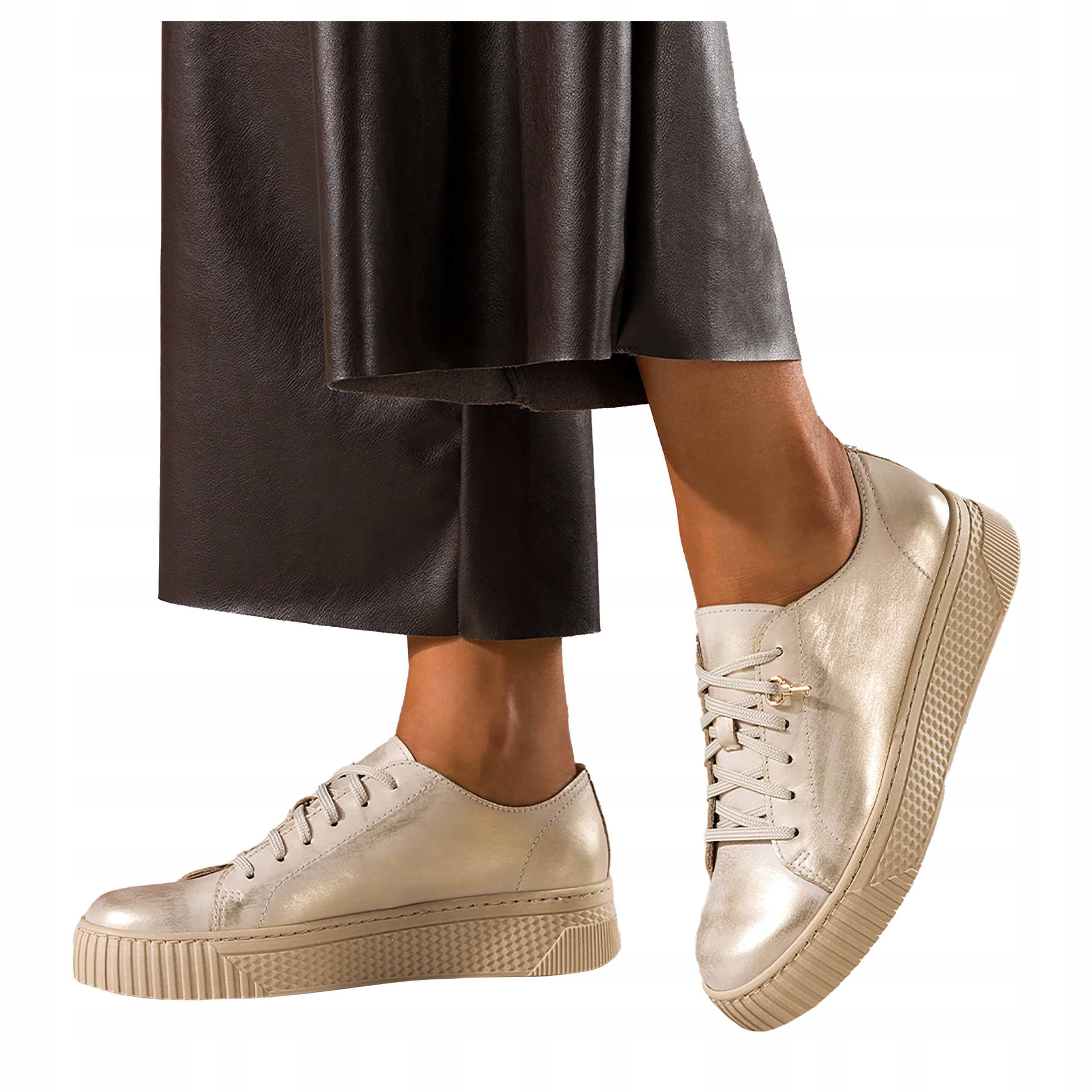 Sportovní obuv Tenisky Dámské Kožené Zlaté Klasické Pohodlné r 41