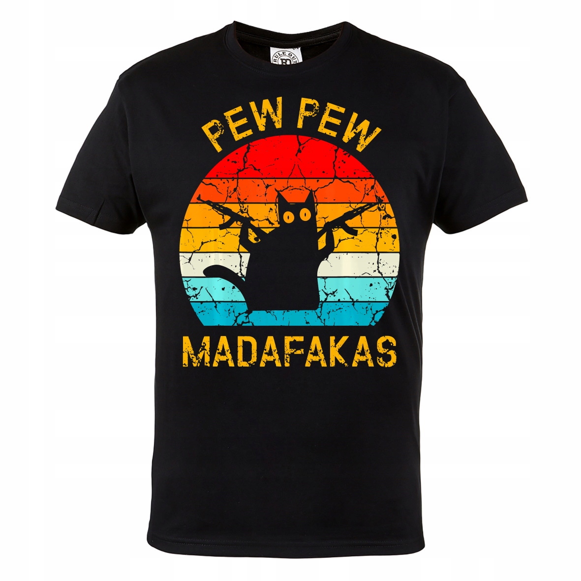 

Męska Koszulka Czarny Kot Pew Pew Madafakas