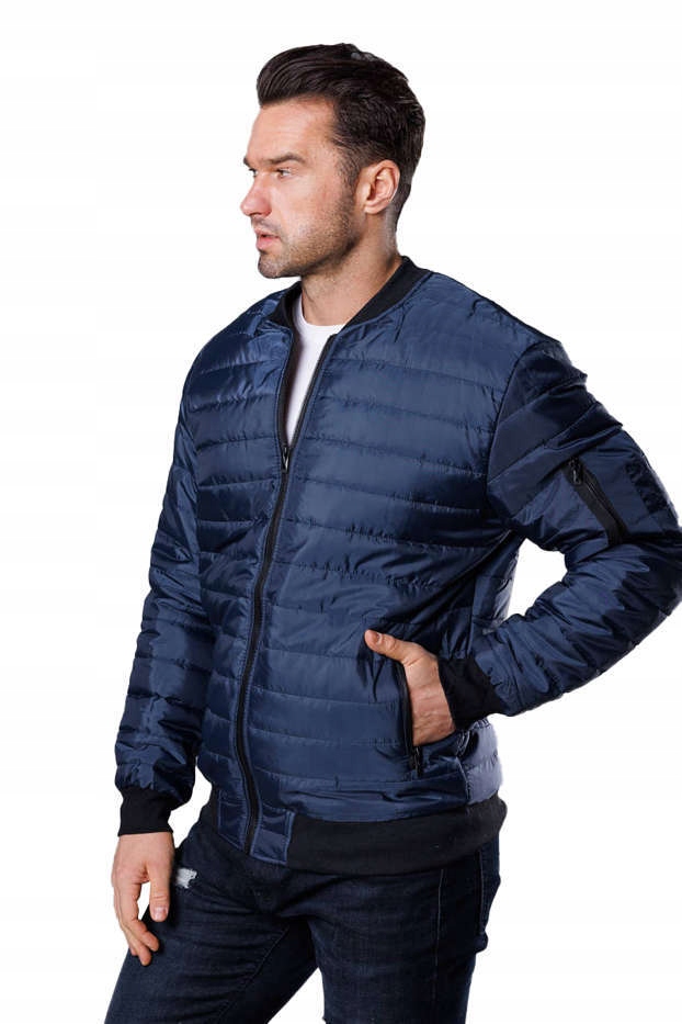 Pánská Bunda Bomber 8MY02 Námořnická Modrá XXL