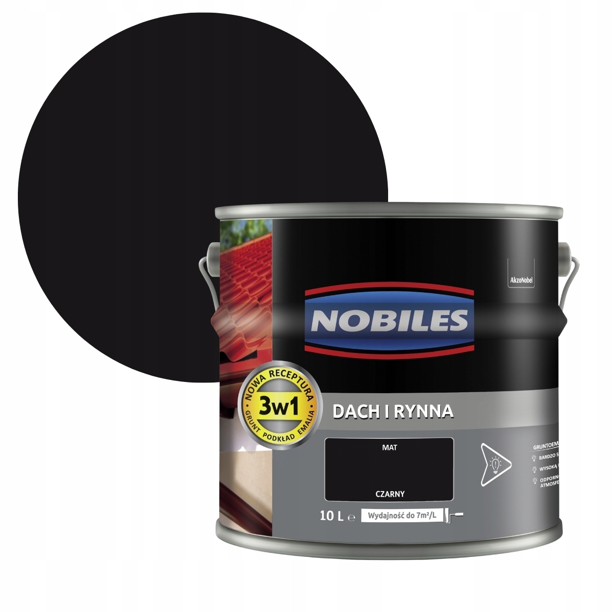 Nobiles Dach I Rynna 10L Czarny