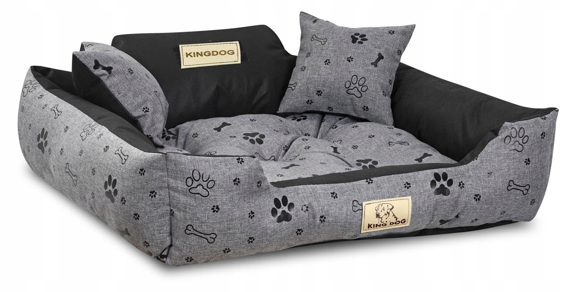 Levně Pelíšek Šedo-černé Vel 75 x 65 cm pro psa Vodotěsné.