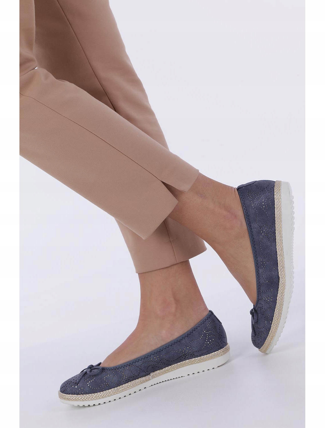 BALERINY ESPADRYLE WKŁADKA SKÓRA KOKARDKA NEW r 36 Oryginalne opakowanie producenta pudełko