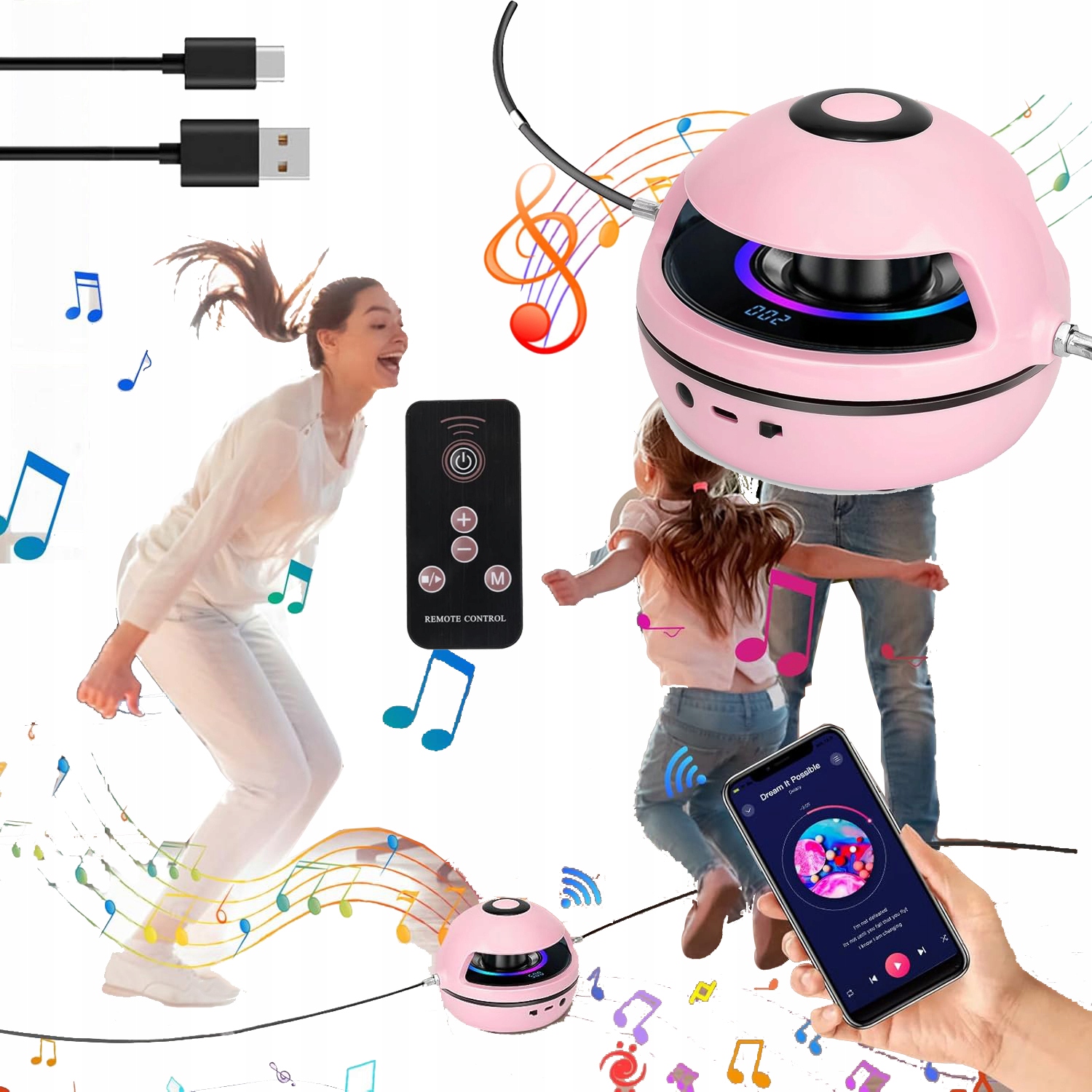 Automatické Elektronické Švihadlo Hračka Pro Děti Dárek Růžový Pilot