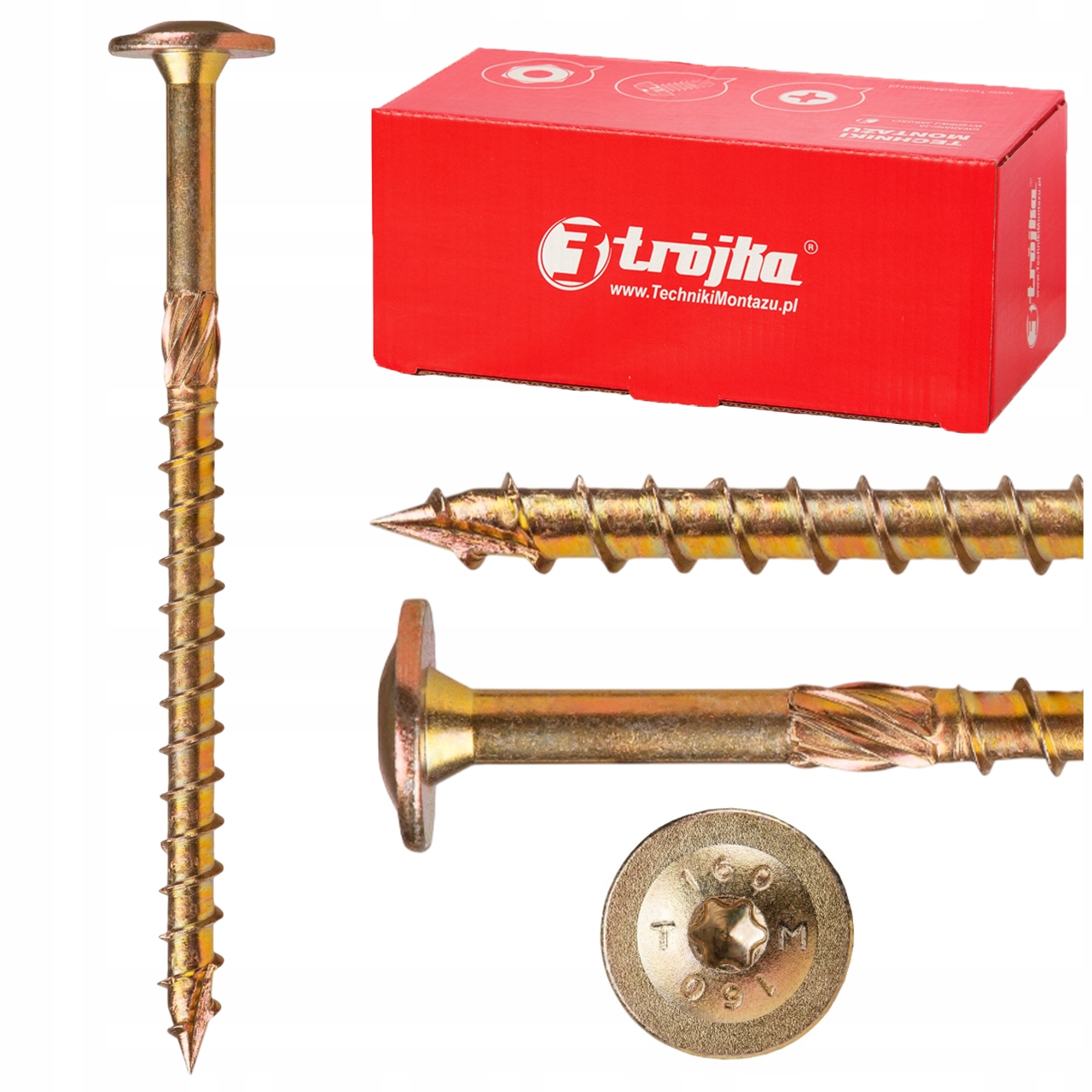 Tesařský vrut Torx talířová hlava 8x340 50 Ks