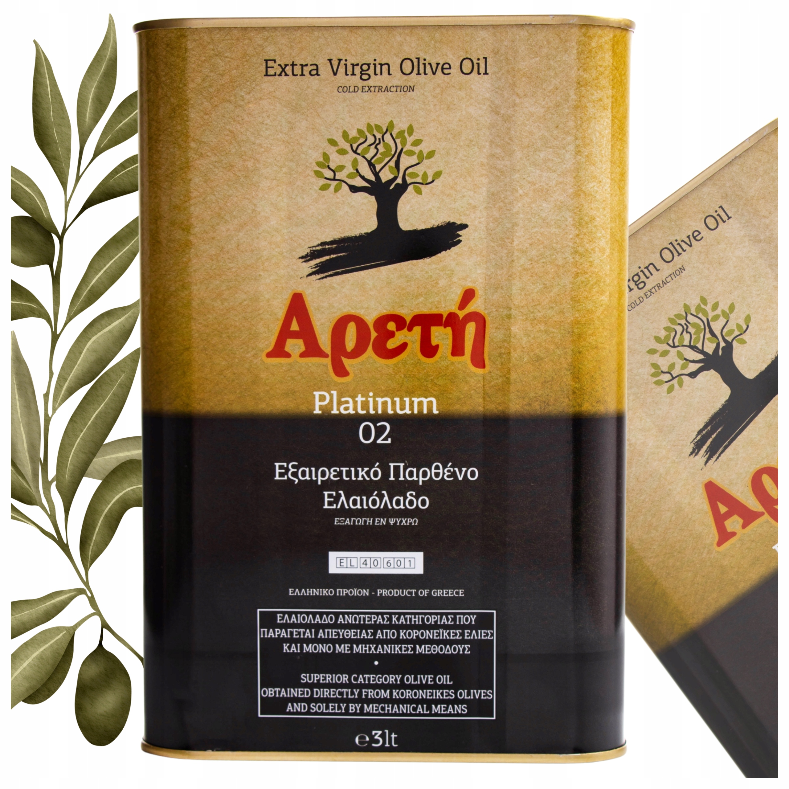 Extra Panenský Řecký Olivový Olej 3 L Areti Platinum Kalamata Koroneiki