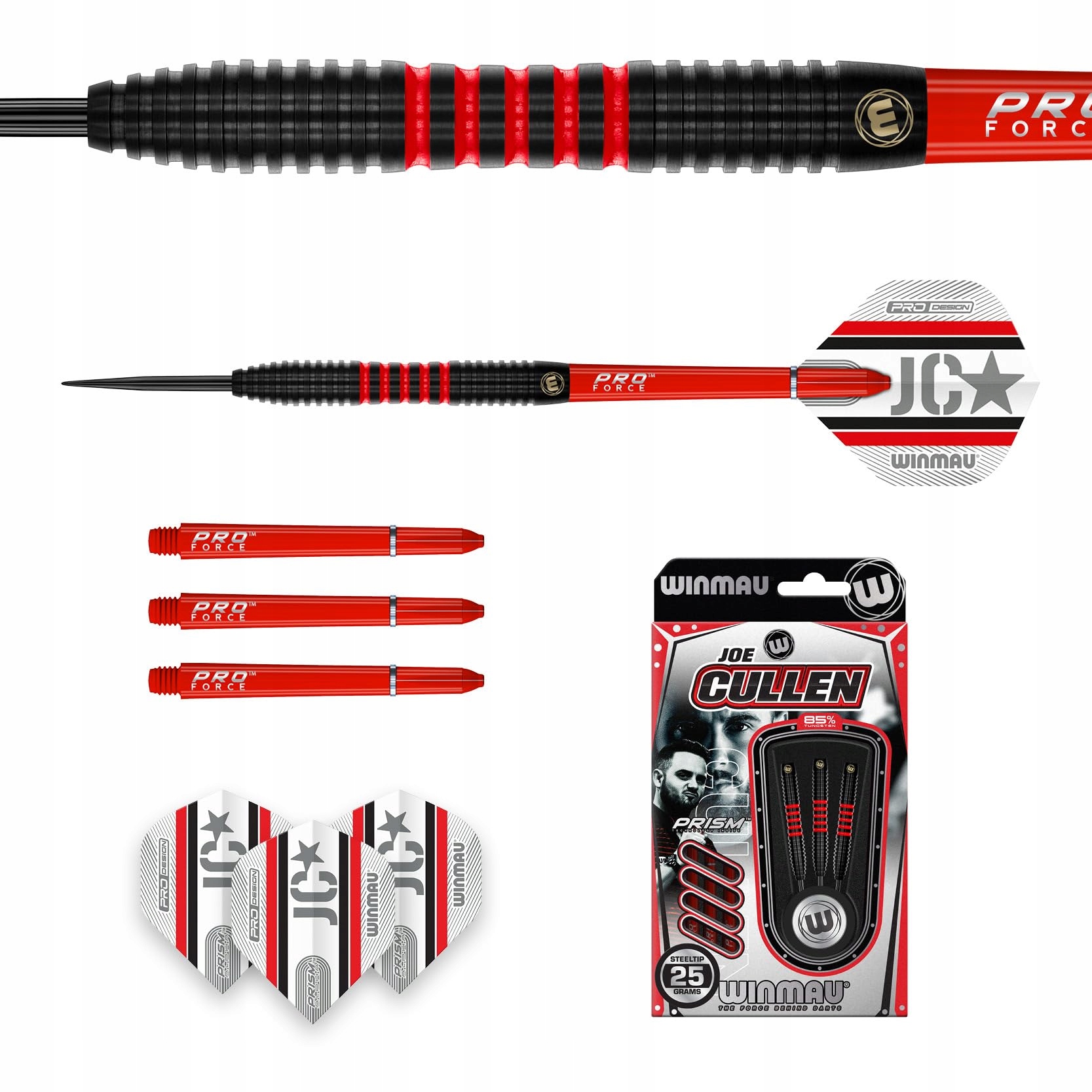 WINMAU Joe Cullen 85% 25G Profesjonalny Zestaw Dartów Z Lotkami I Trzonkami — miniatura 5