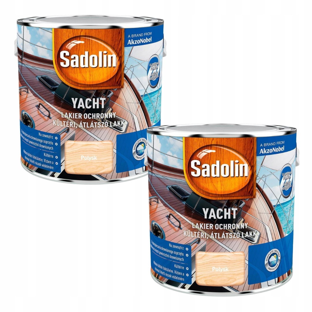 Set Sadolin Yacht 2x2,5L Jachtový Lak Na Dřevo Bezbarvý Lesk 5L