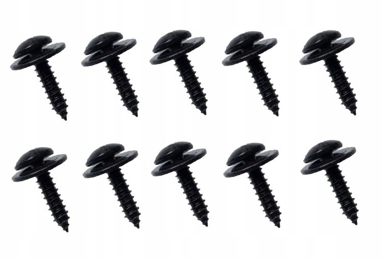 10x WKRĘT MONTAŻOWY ŚRUBA SPINKA OSŁONA NADKOLE ZDERZAK PŁYTA CZARNY 4,8x19