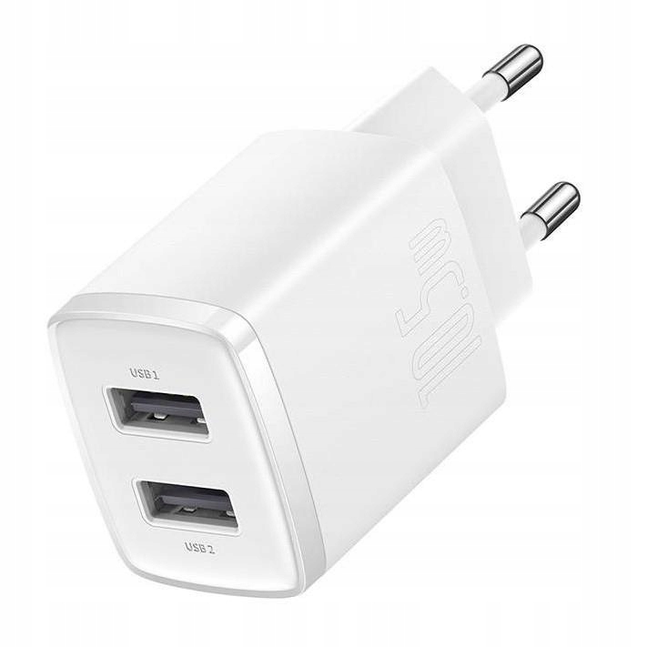 Ładowarka sieciowa Baseus Compact CCXJ010202 z 2 gniazdami Usb 10.5W