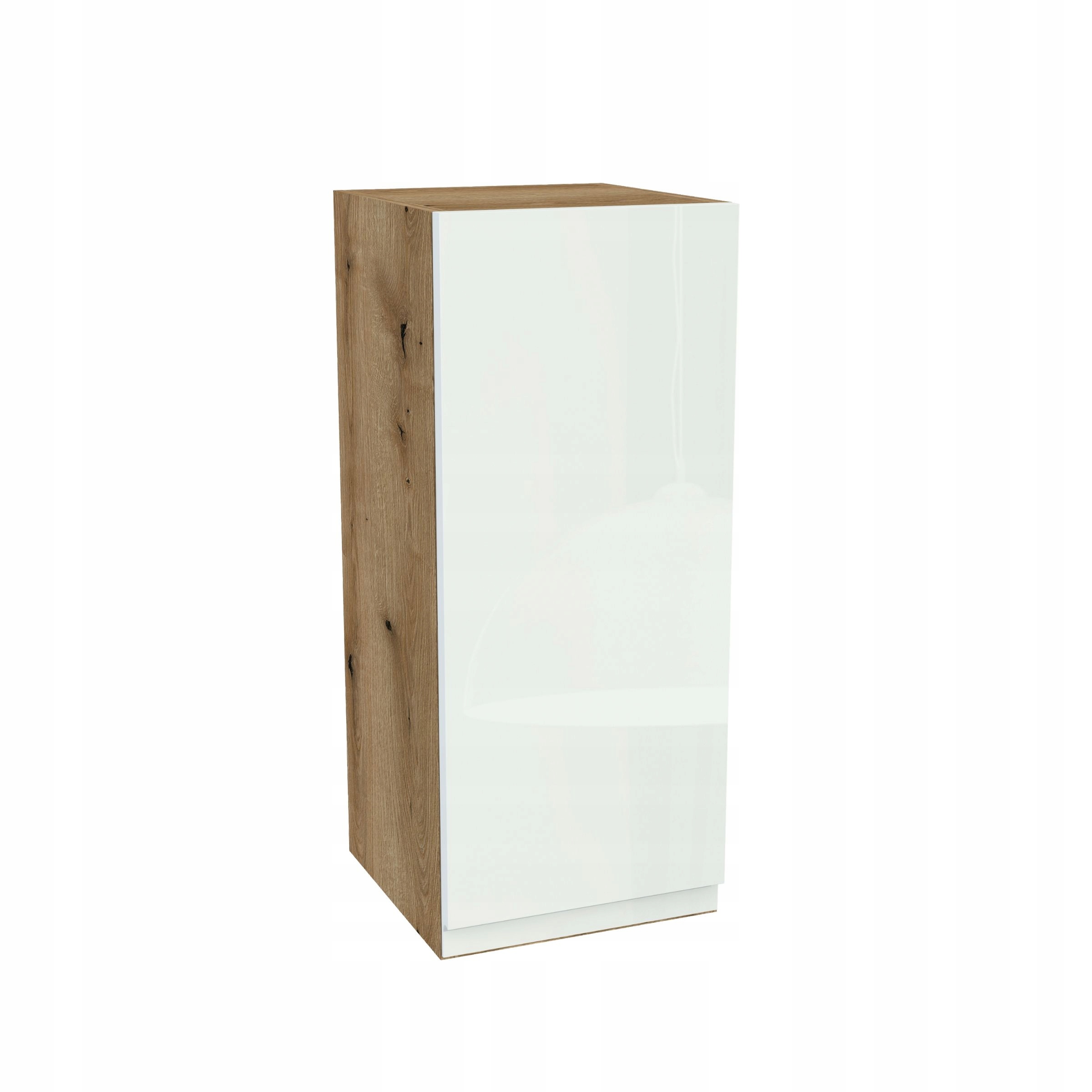 Horná skrinka 30/72 Frezo Dub Evoke predná časť Bezúchytkový Biely Akryl Lesk