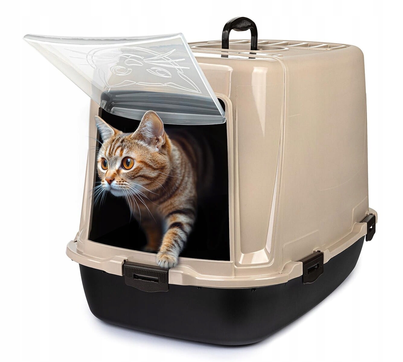 Kuweta Toaleta Kryta Dla Kota Advence Beżowo-brązowa