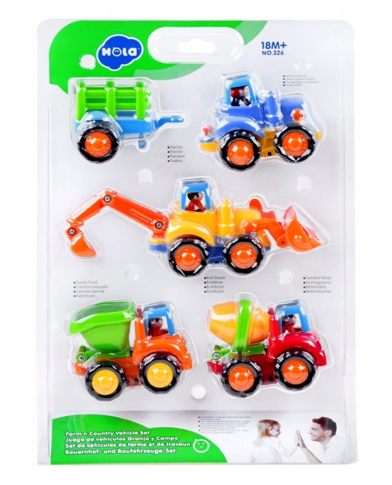 

Zestaw 4 Autek Koparka Wywrotka Traktor Betoniarka