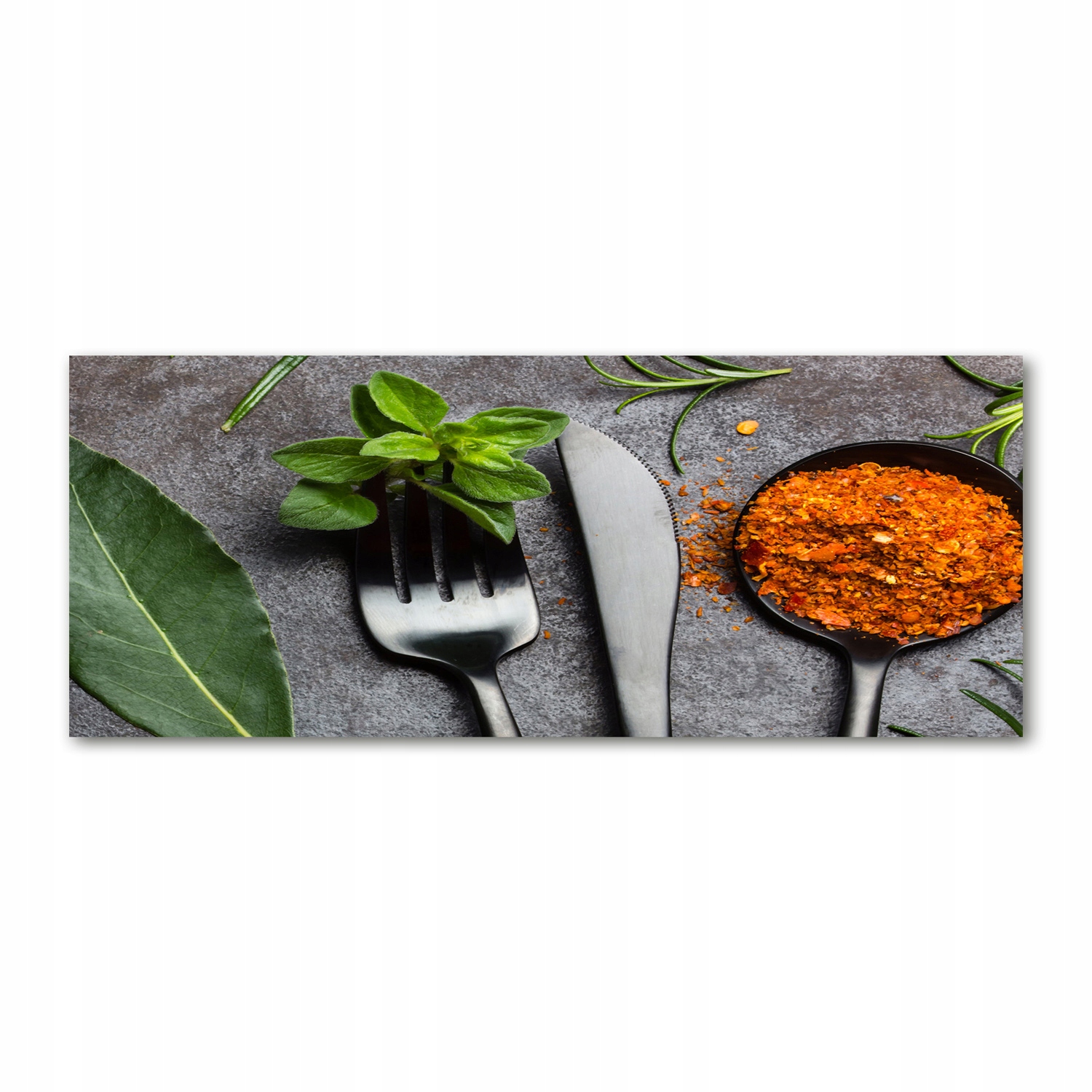 

Foto obraz szkło akryl Sztućce i przyprawy 125x50