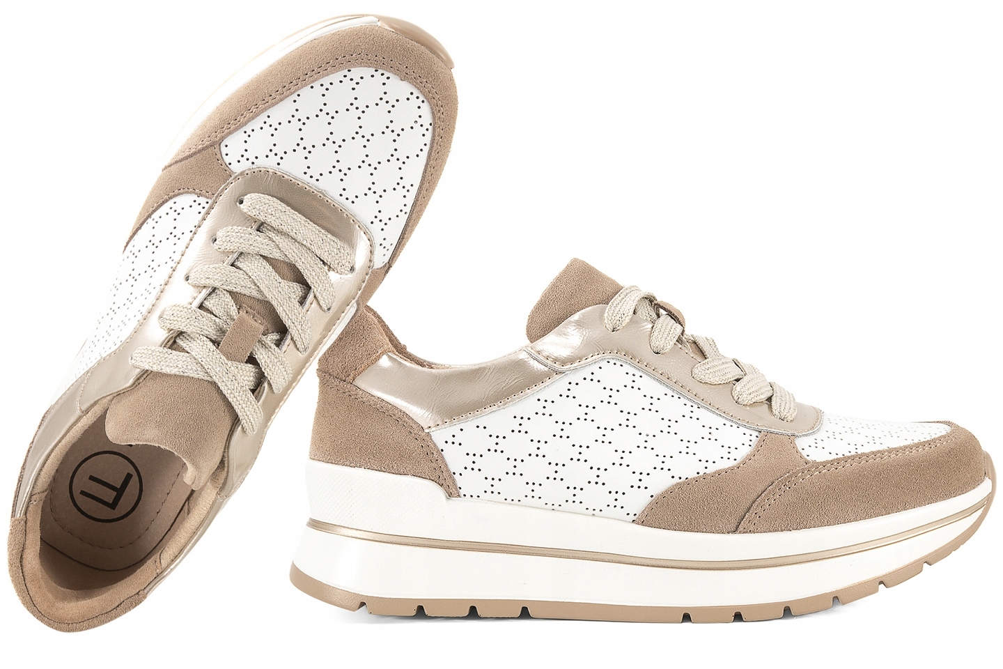 Filippo DP6778 Dámské Kožené Tenisky Na Platformě 36 Bílá