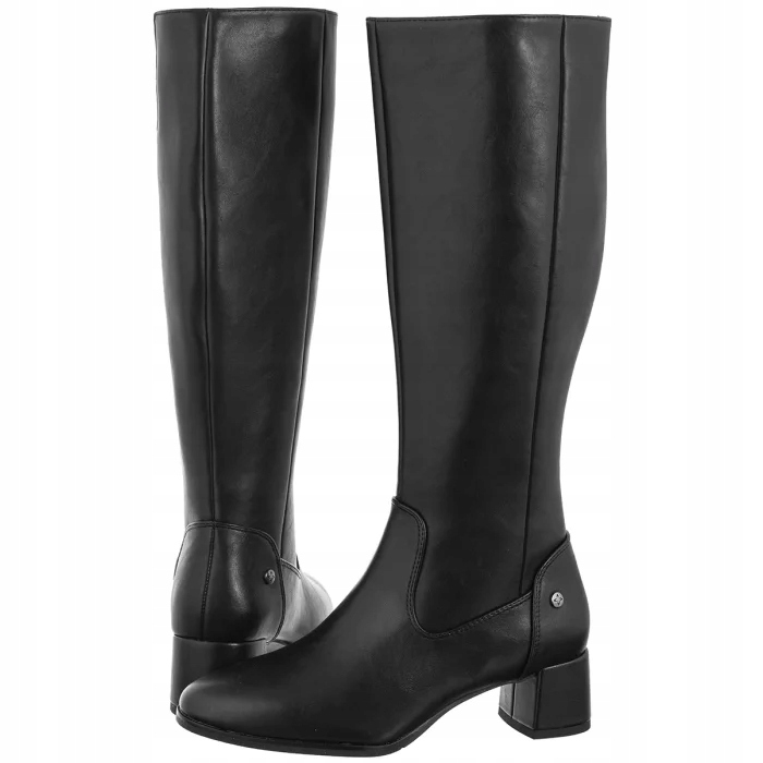 Dámské klasické kozačky Maciejka černé kožené A7165-01/00-7