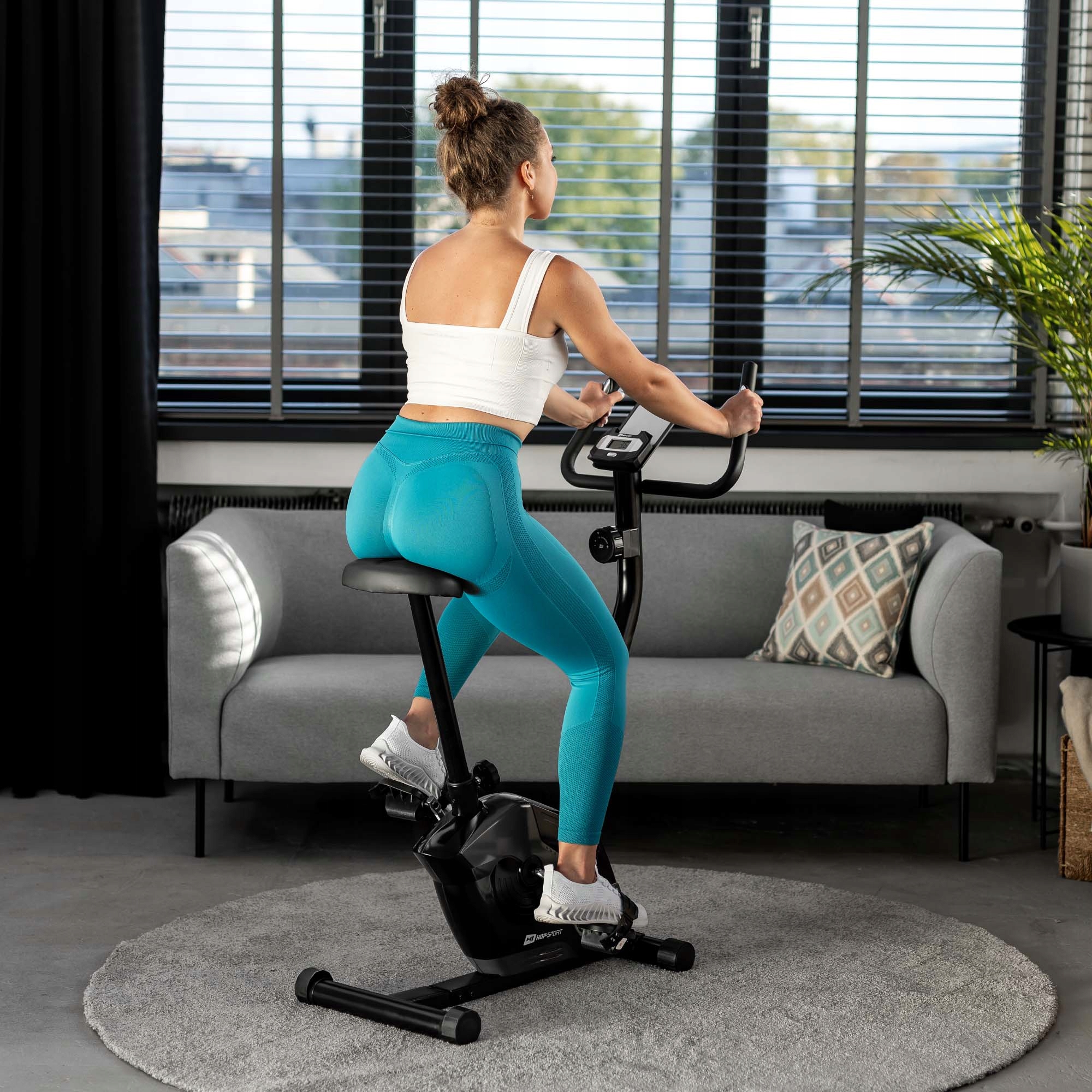 Rower magnetyczny stacjonarny rowerek treningowy z pomiarem pulsu do 120kg Marka Hop-Sport