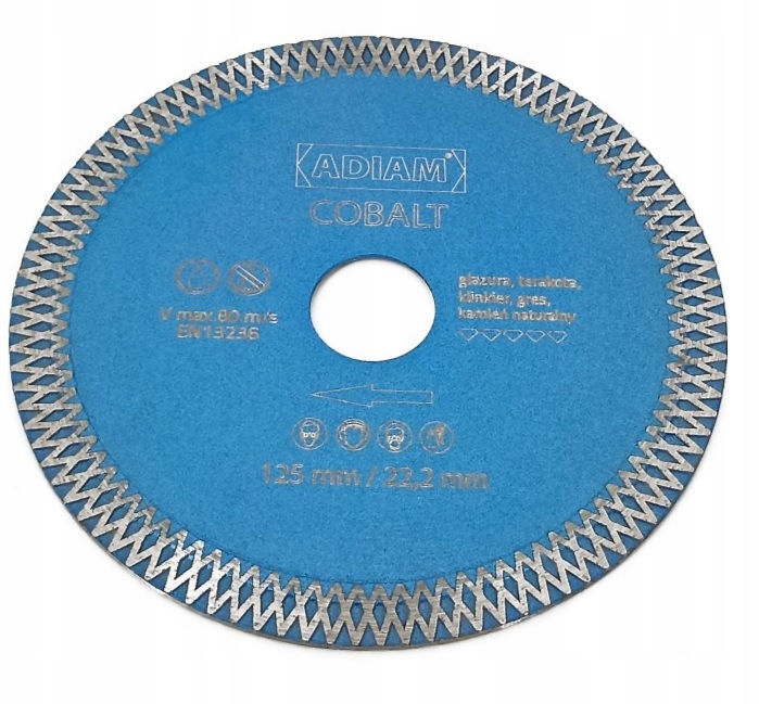 

Tarcza diamentowa Adiam Cobalt 125mm 22,23mm Gres