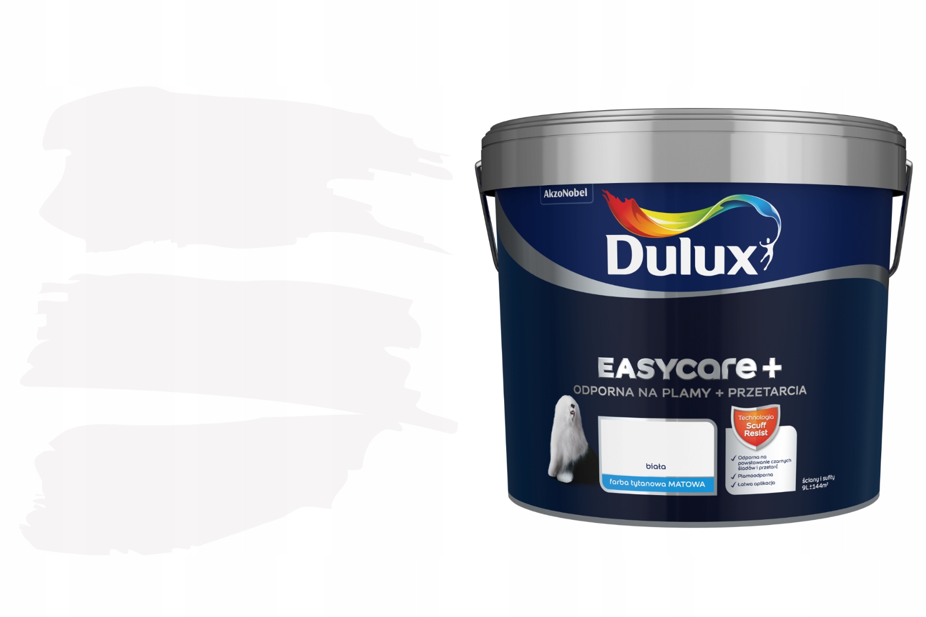 Titánová farba Dulux EasyCare+ Škvrny+Odreniny Biela 9 l