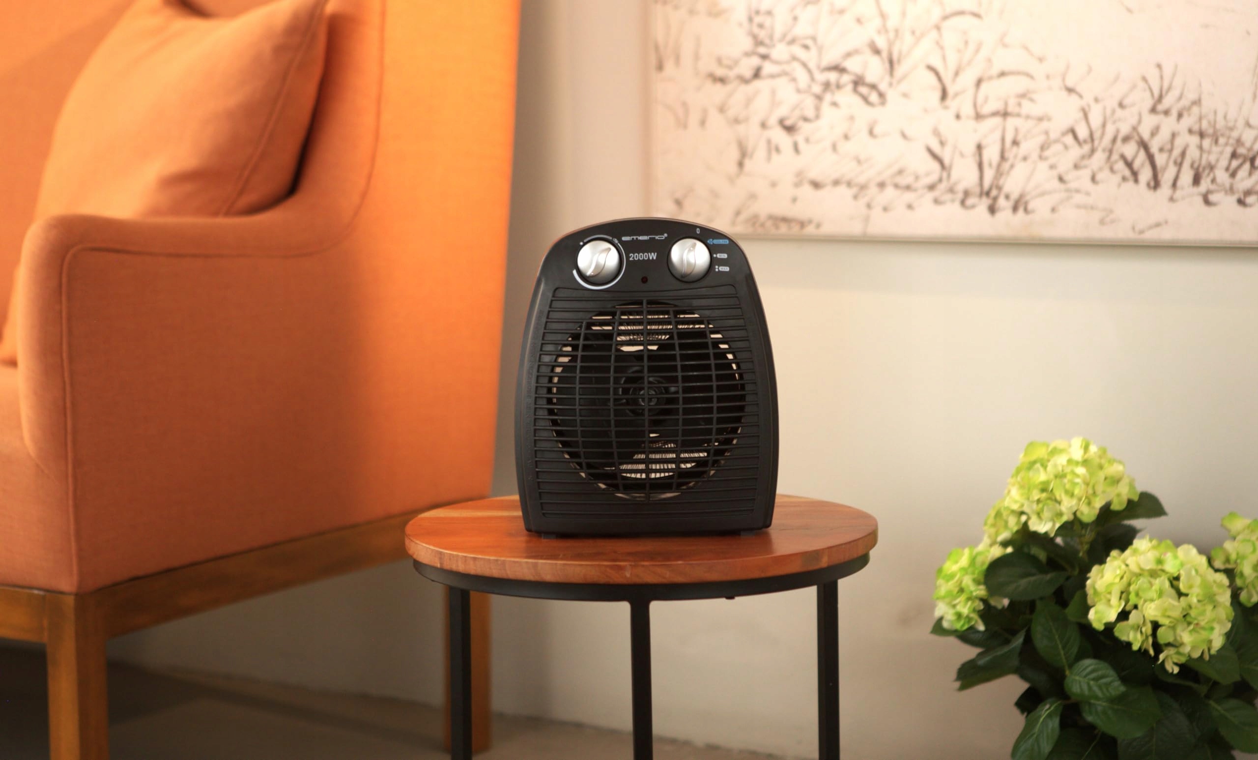 EMERIO Kompaktowy Przenośny Termowentylator 2000W Termostat Uchwyt 20m² — miniatura 6