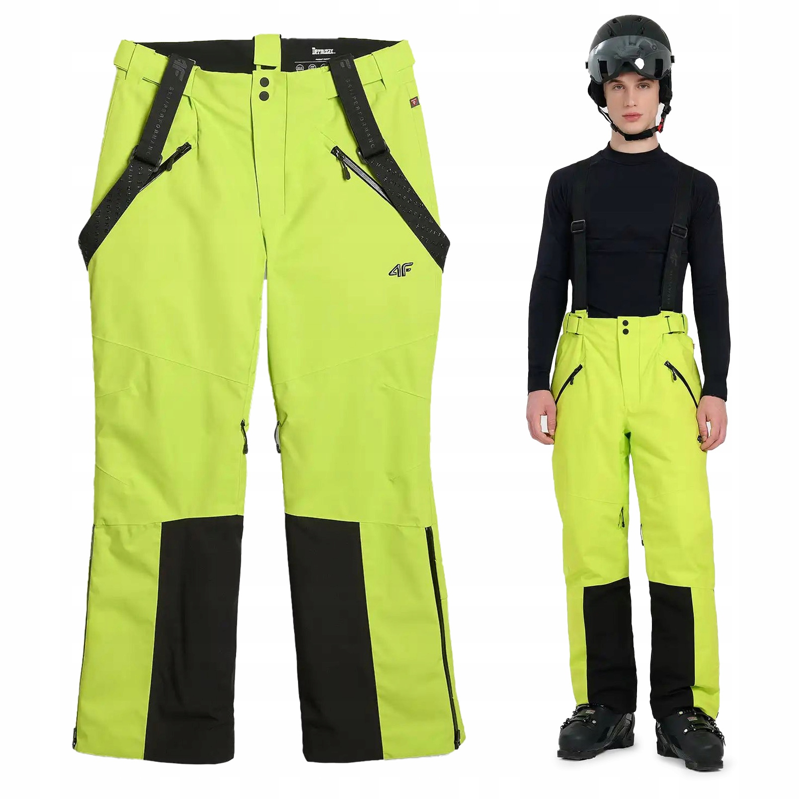 Spodnie Narciarskie męskie 4F Dermizax 20000 limonka TRM0902 Primaloft L