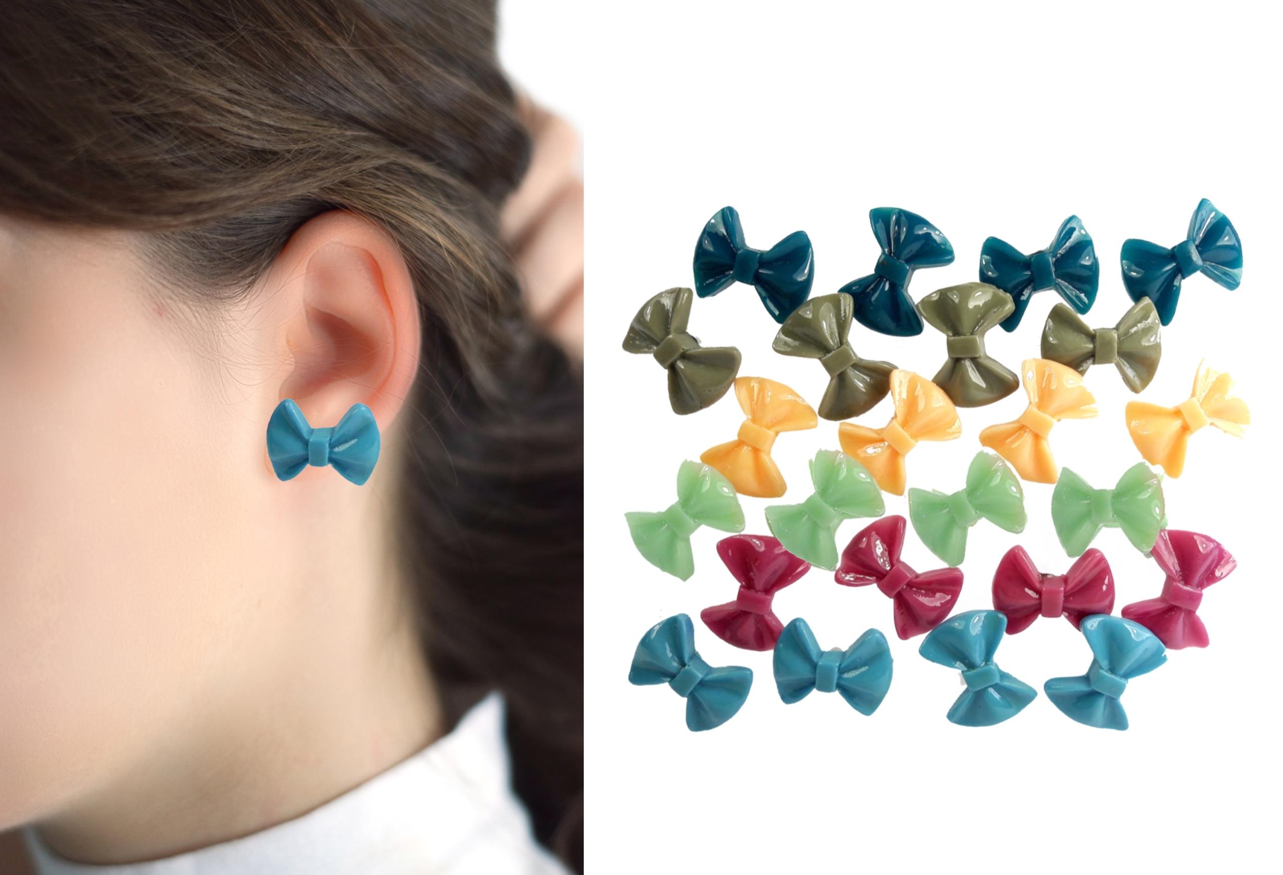 

Zestaw kolczyków 12 par kokardki kokarda bow