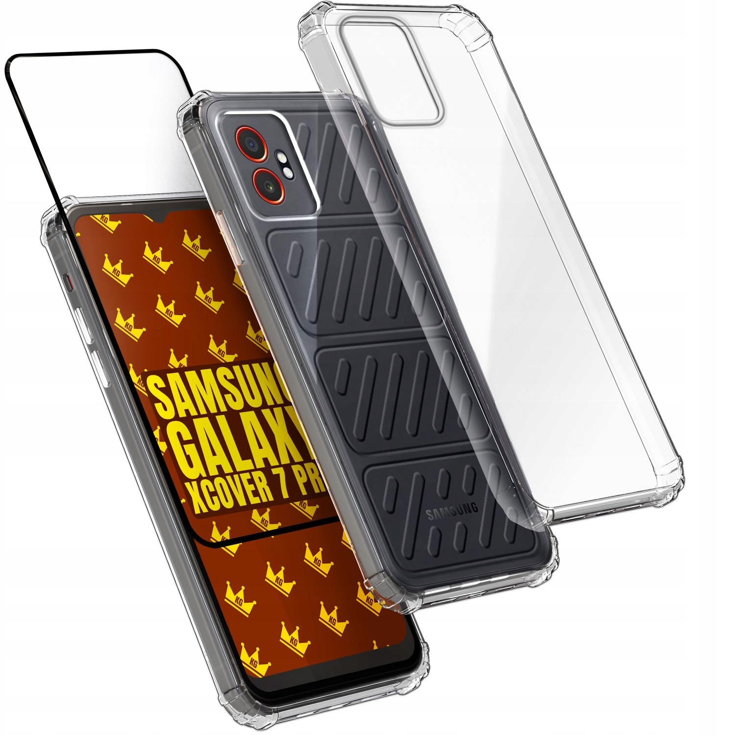 Etui Pancerne do Samsung Galaxy Xcover 7 Pro (Anti-Shock, Bezbarwne) +Szkło