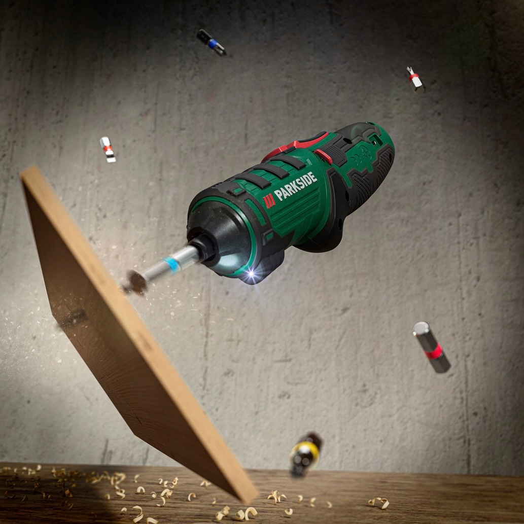 PARKSIDE aku wkrętak/wkrętarka z latarką 10Nm 4V PSSA 4 B2 Informacje dodatkowe końcówka magnetyczna waliza w zestawie wymienne końcówki