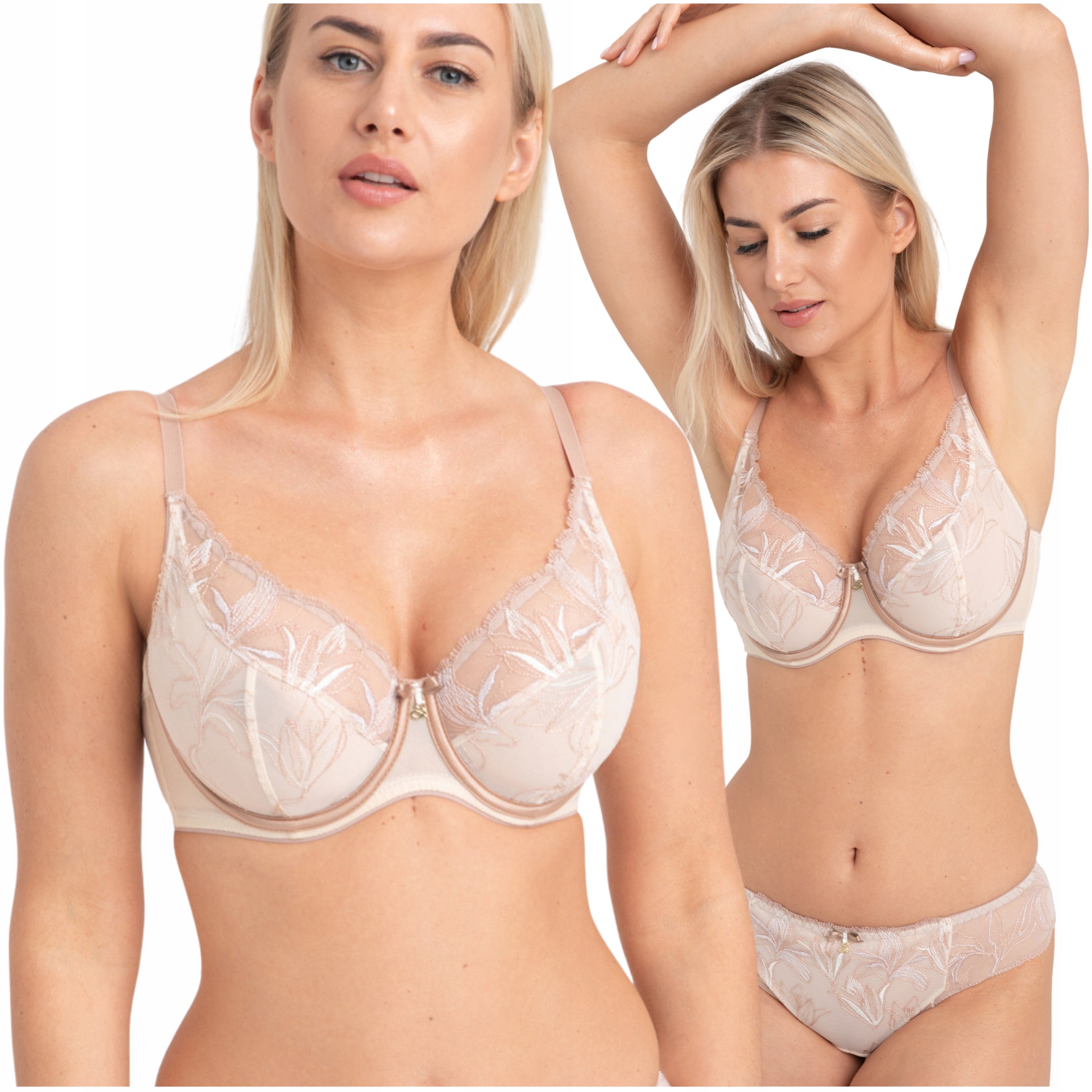 Měkká podprsenka braletka cappucino béžová Samanta Savana A125 65E