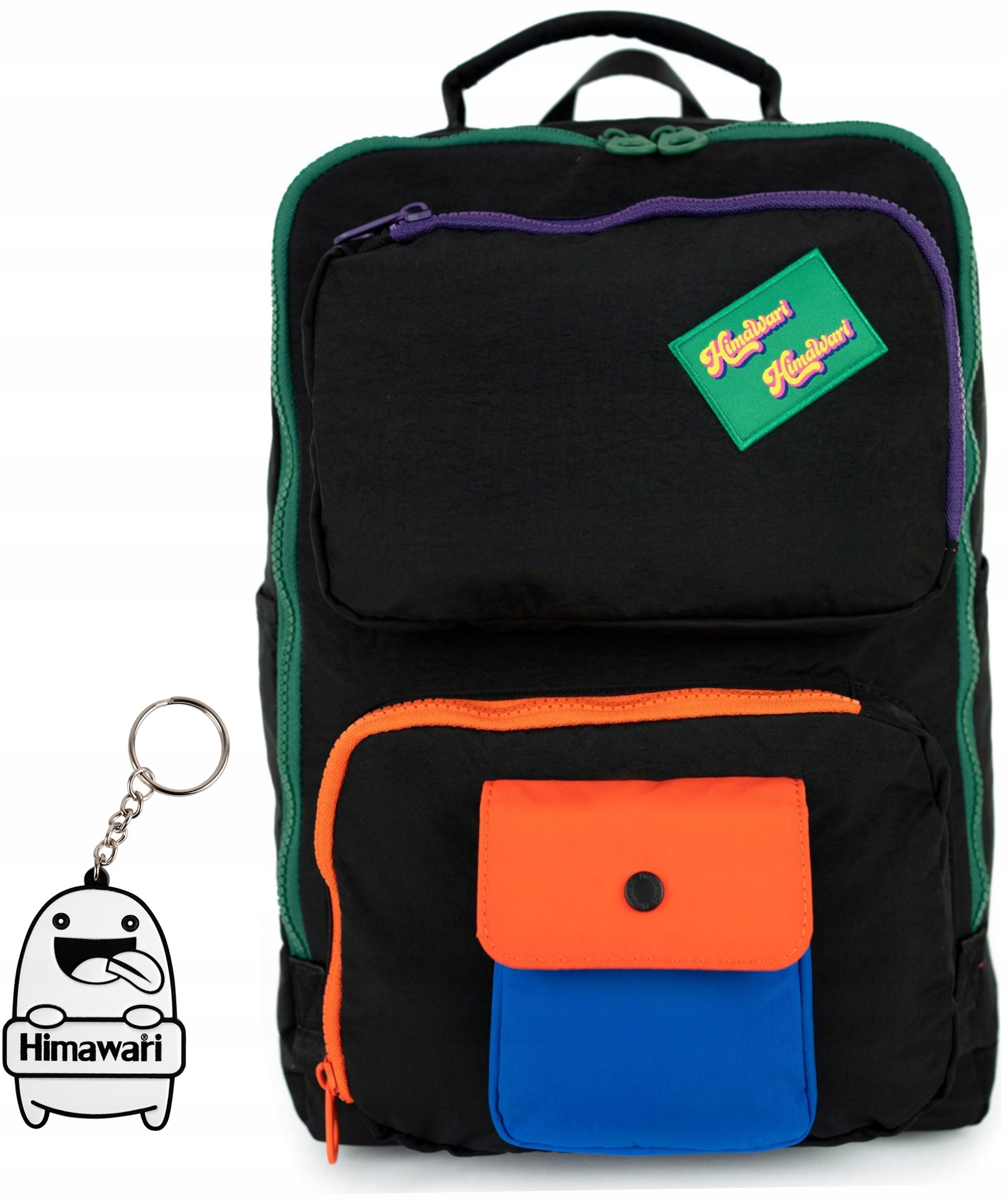 Batoh Himawari Retro S lehké příruční zavazadlo 90s, prostorný, černý