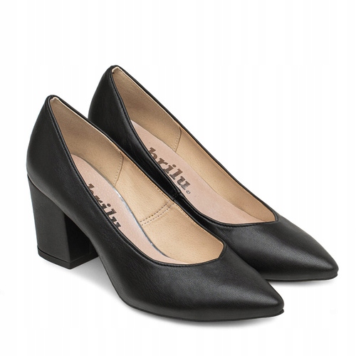 Brilu Polskie Klasyczne Czółenka Na Słupku Tissaia Czarne 36