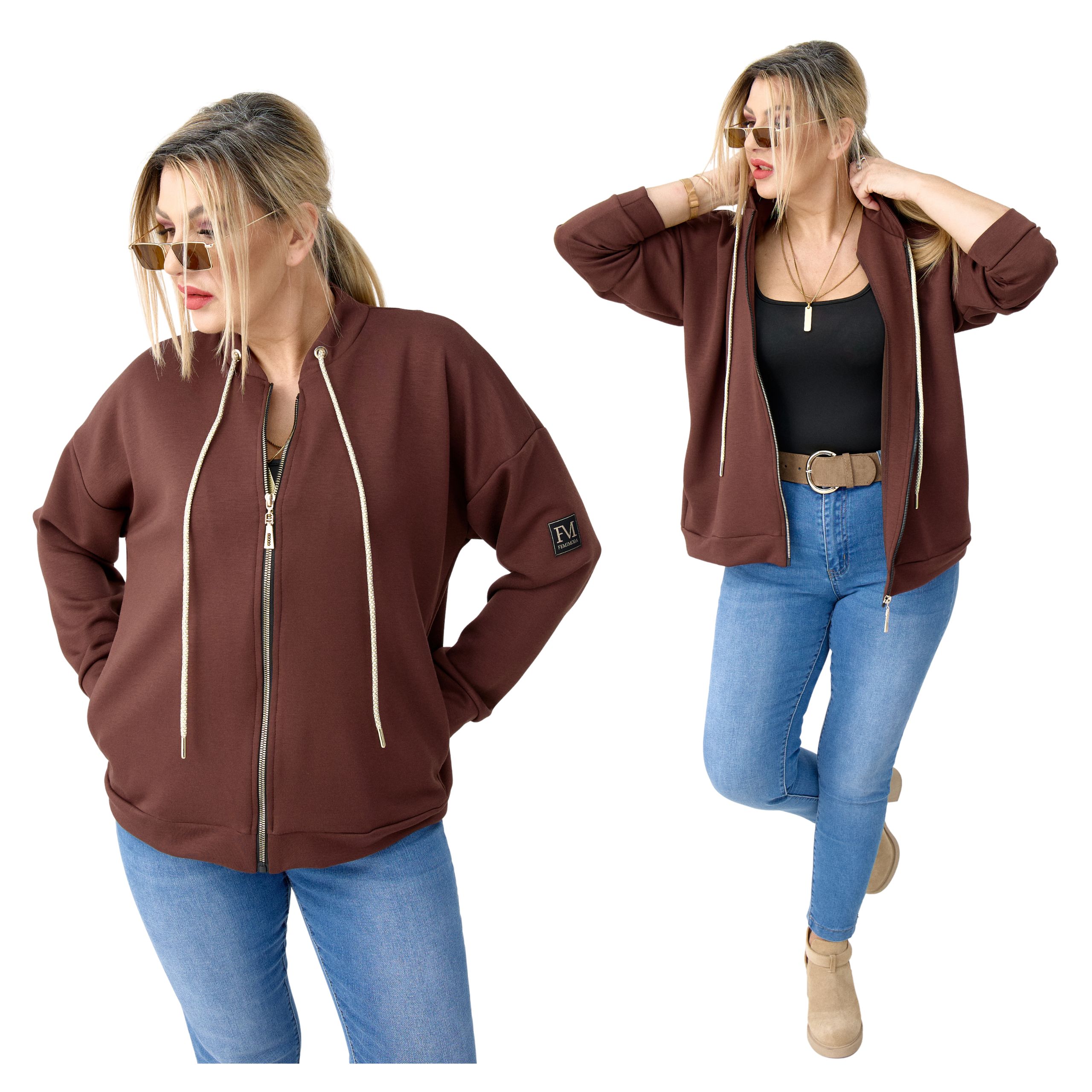 Bluza damska rozpinana dresowa elastyczna Polski Producent duże rozmiary