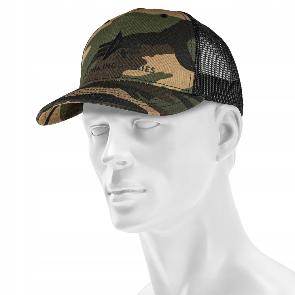 Kšiltovka maskáčový Alpha Industries Basic Trucker Cap Woodland Camo 65
