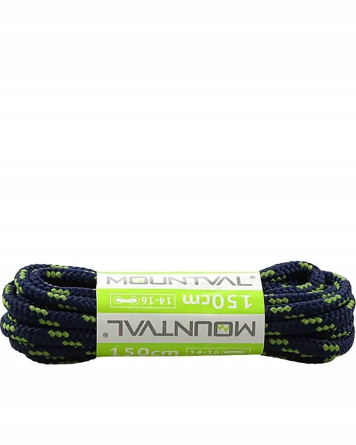 Granatowo-zielone, sznurowadła trekkingowe, 120 cm