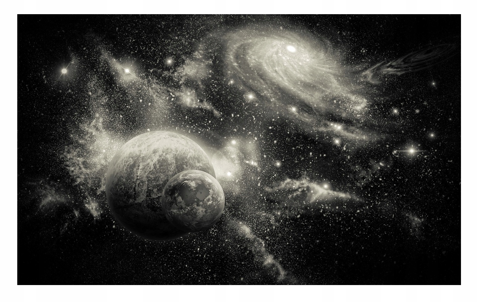 Fototapeta Planéty Kosmos Čiernobiela 416x254