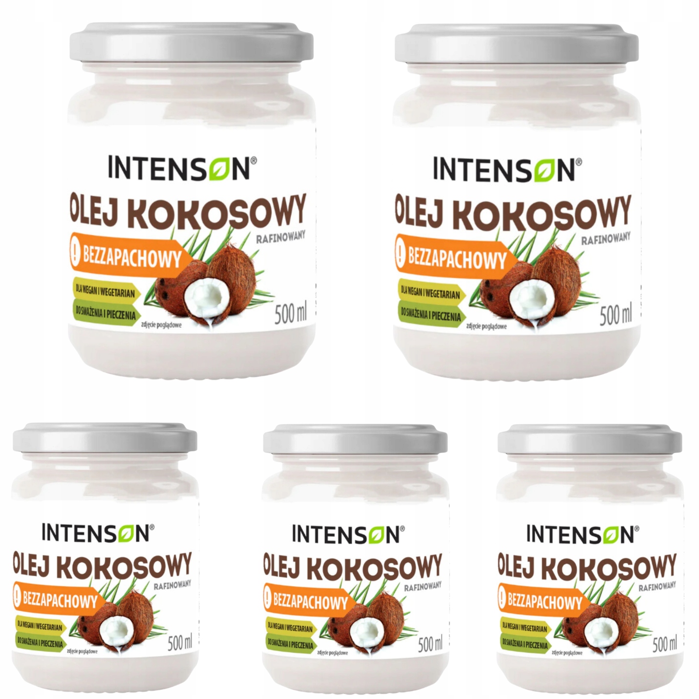 Intenson Olej Kokosowy Rafinowany 500ml Bezzapachowy Do Smażenia Pieczenia