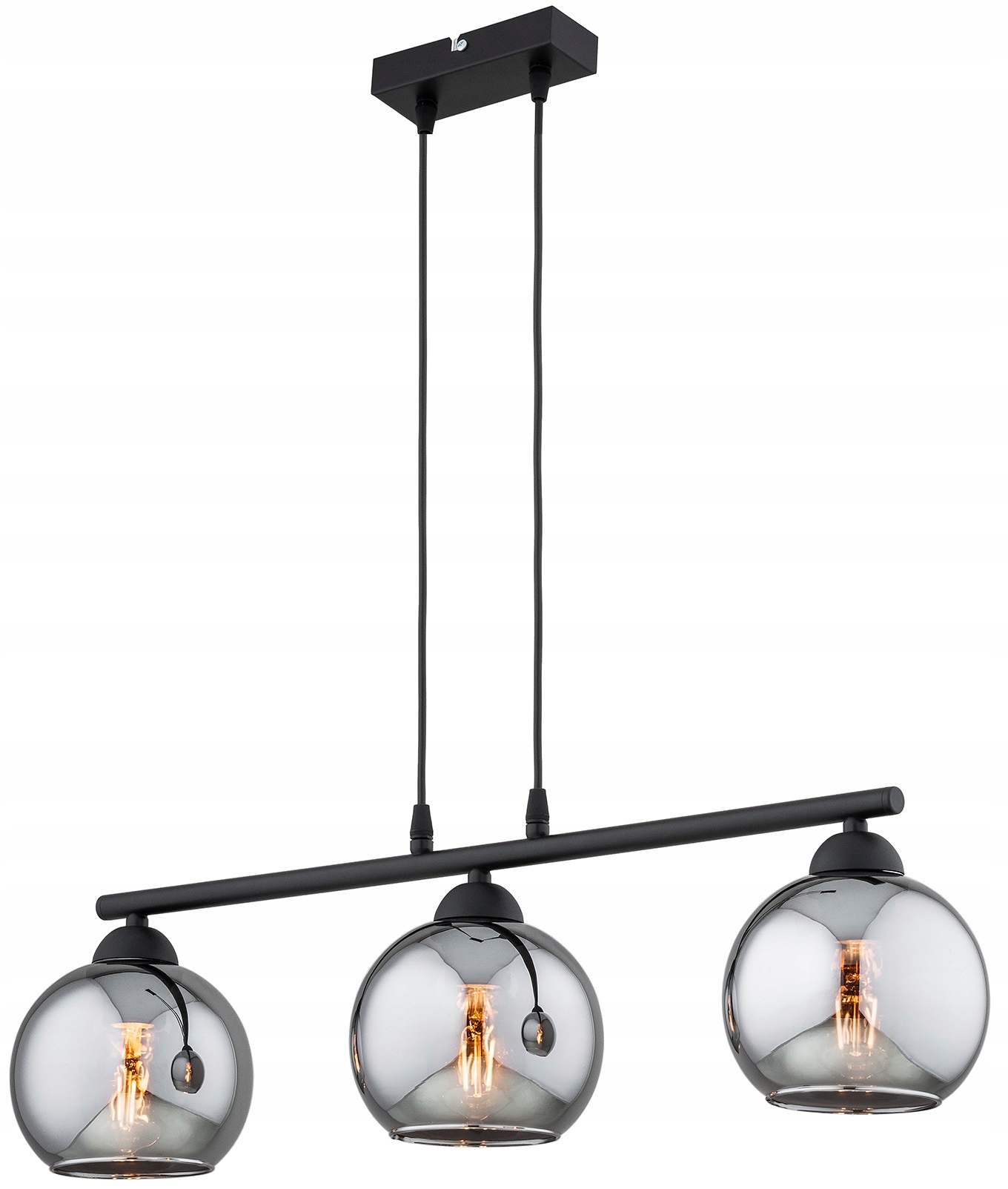 Lampa Wisząca Sufitowa Żyrandol Czarna Kula Chrom Dior Led E27