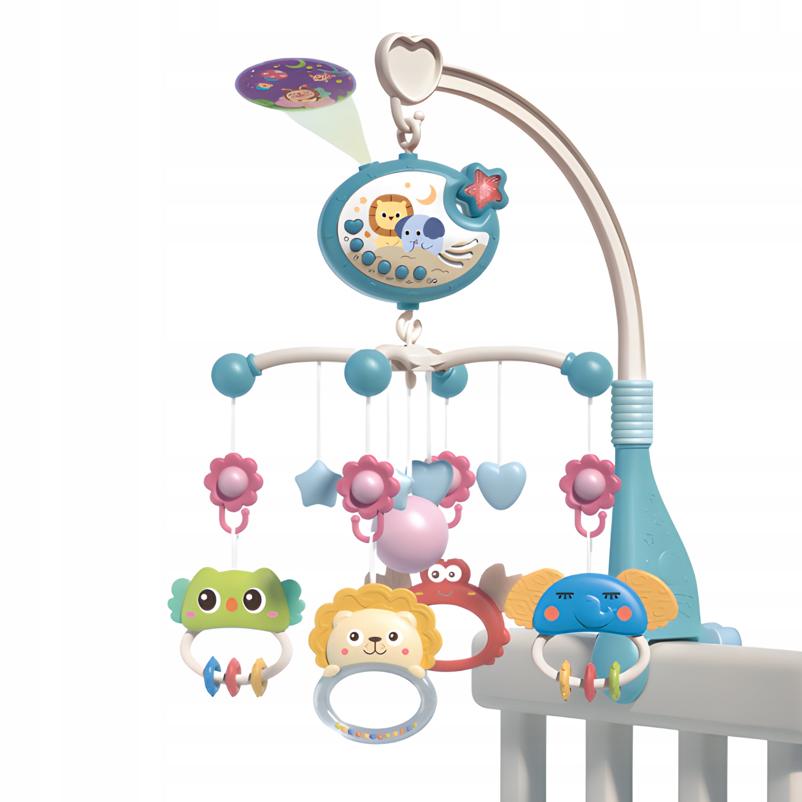 KARUZELA DO ŁÓŻECZKA WIELOFUNKCYJNA Z PROJEKCJĄ GWIAZD GRZECHOTKI GRYZAKI Marka inna