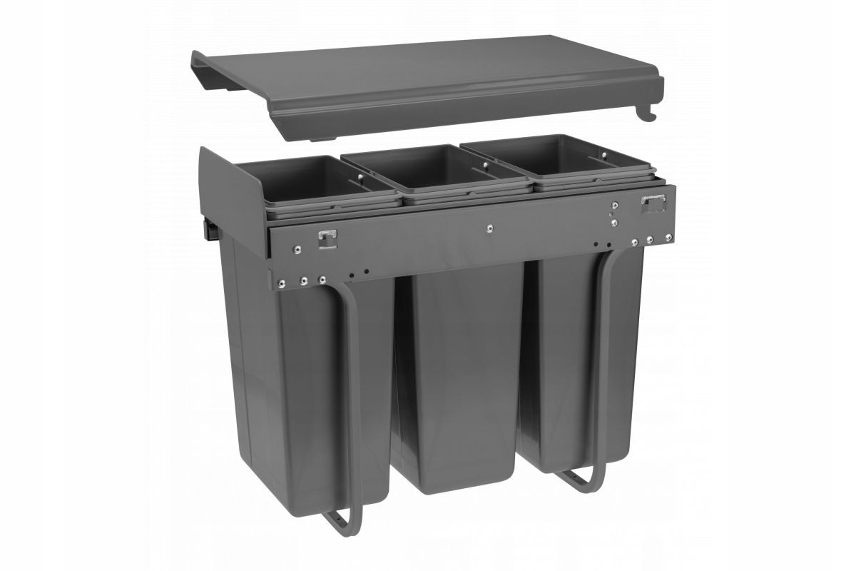 Kontajner Gtv Practi Eco, vodiaca lišta H45 300 3x10L antracit PB-45-0010X3-60A