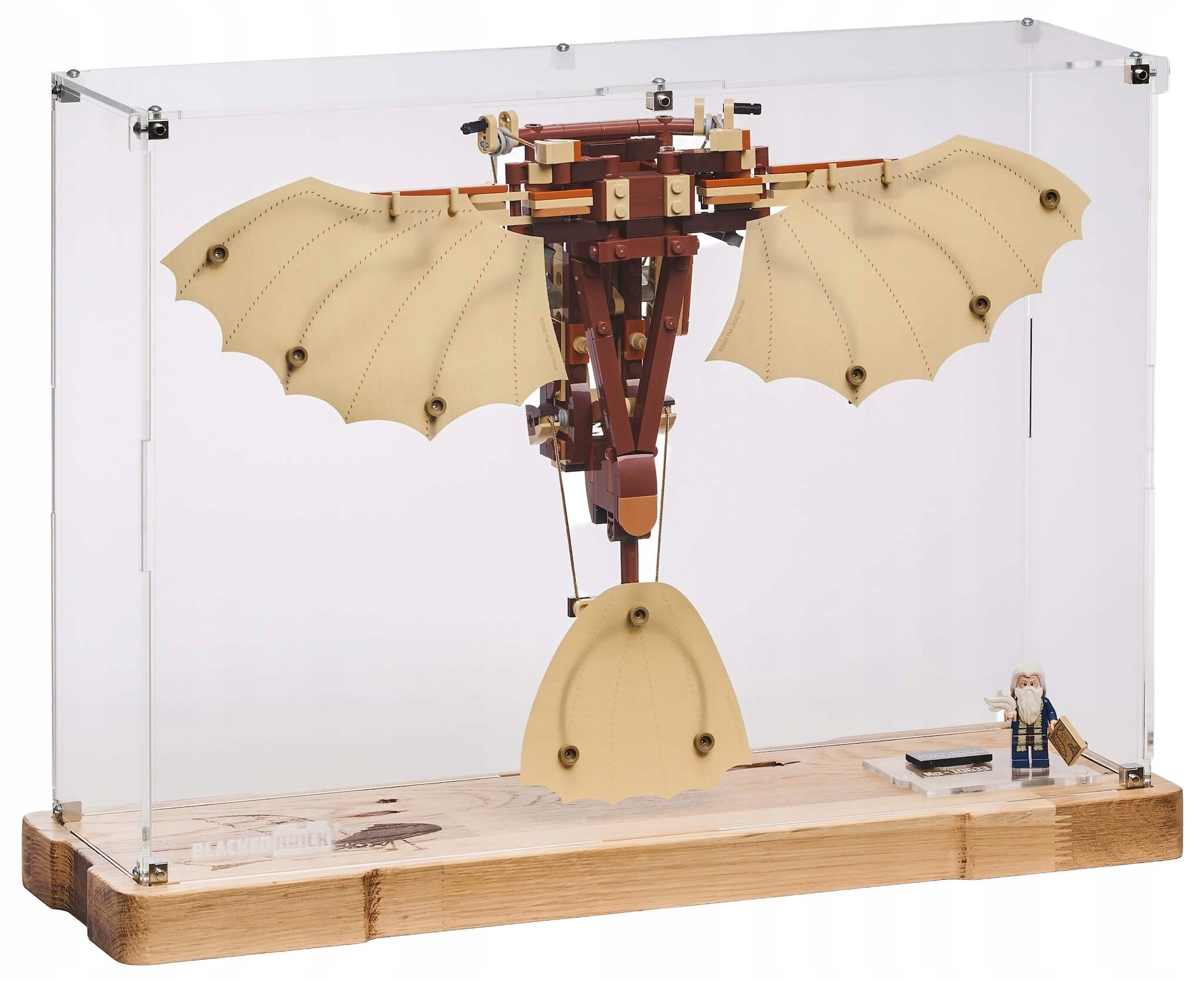 Vitrína Wood Blacked Brick pre Lego 10363 Icons Stroj Leonarda da Vinciho