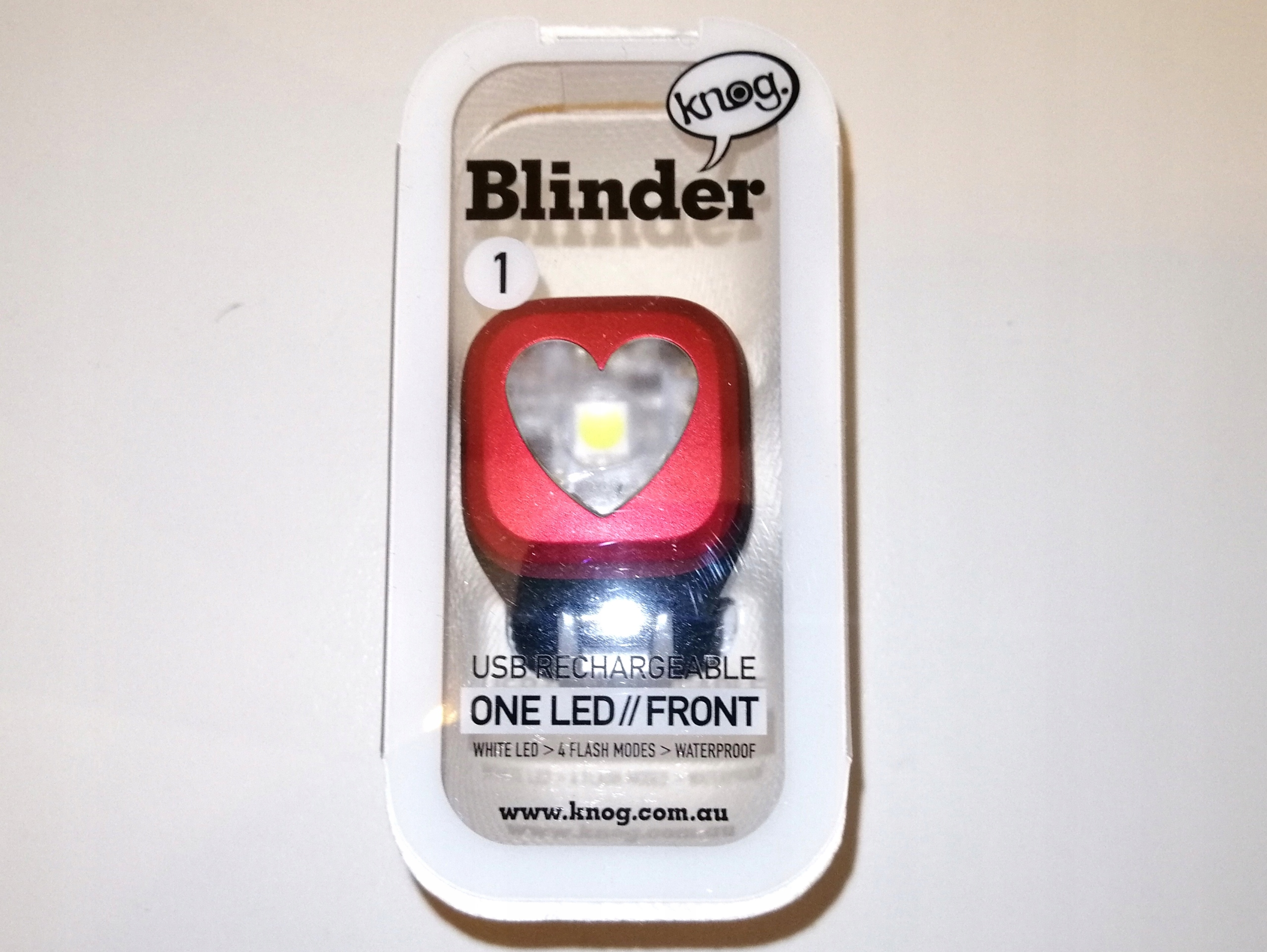 LAMPKA PRZÓD KNOG BLINDER 1 USB HEART RED -60% Kod producenta 11300