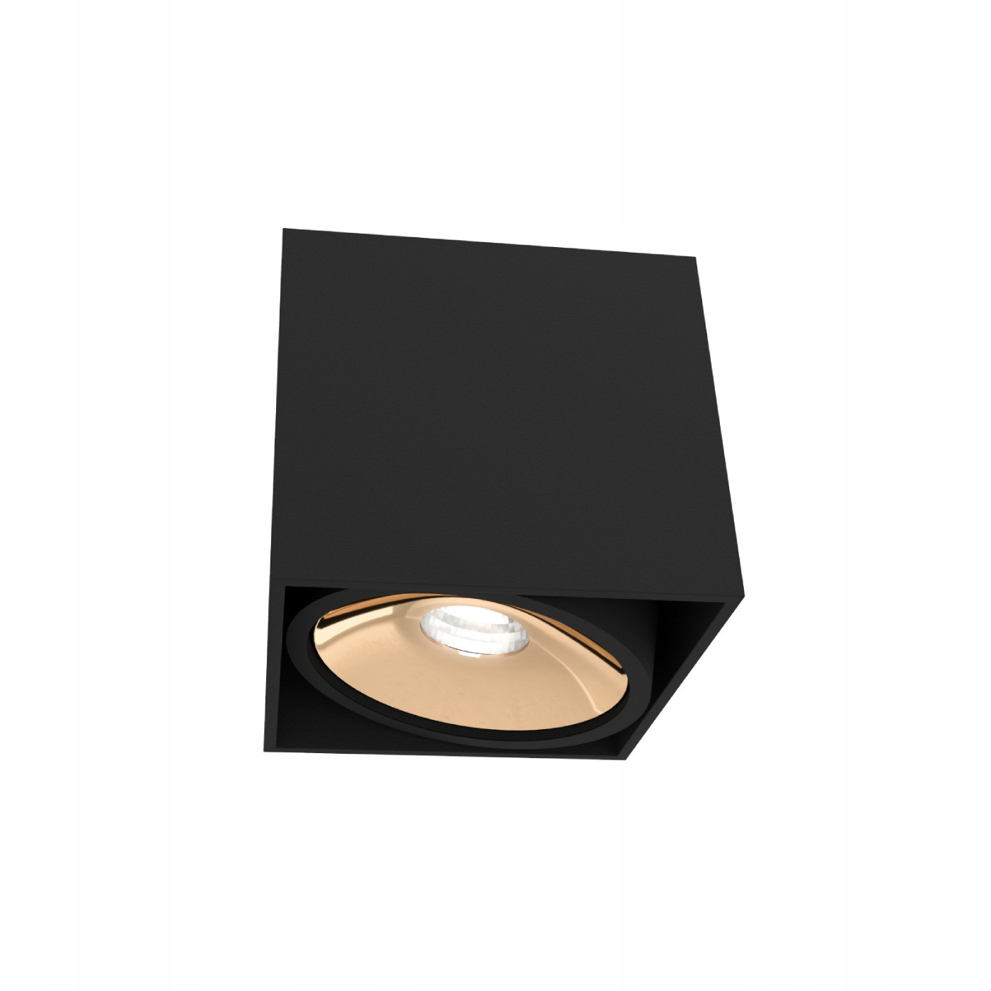 Štvorcový vyčnievajúci spot Cardi I Nero Ufo Gold zlatá výplň do haly