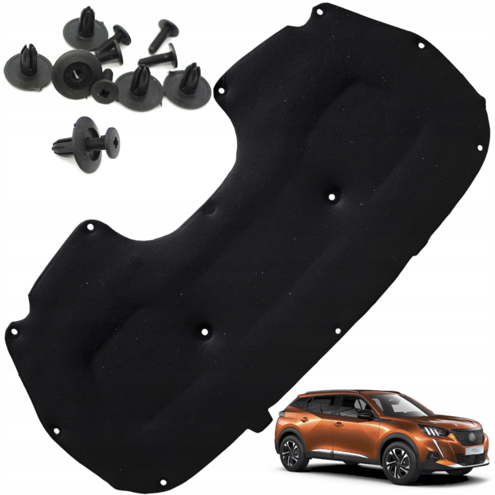 Ztlumení masky Izolace podbití Peugeot 2008 II 19-25r sponky Hq