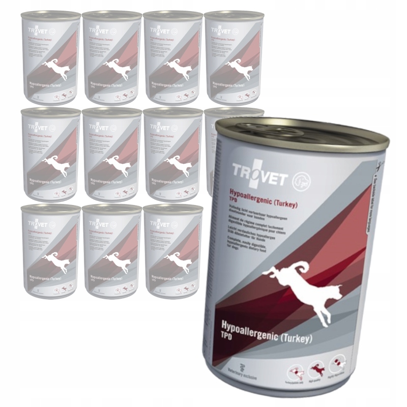 Levně Trovet Hypoallergenic Tpd 12x400g Dietní Vlhké Krmivo pro psy Krůta
