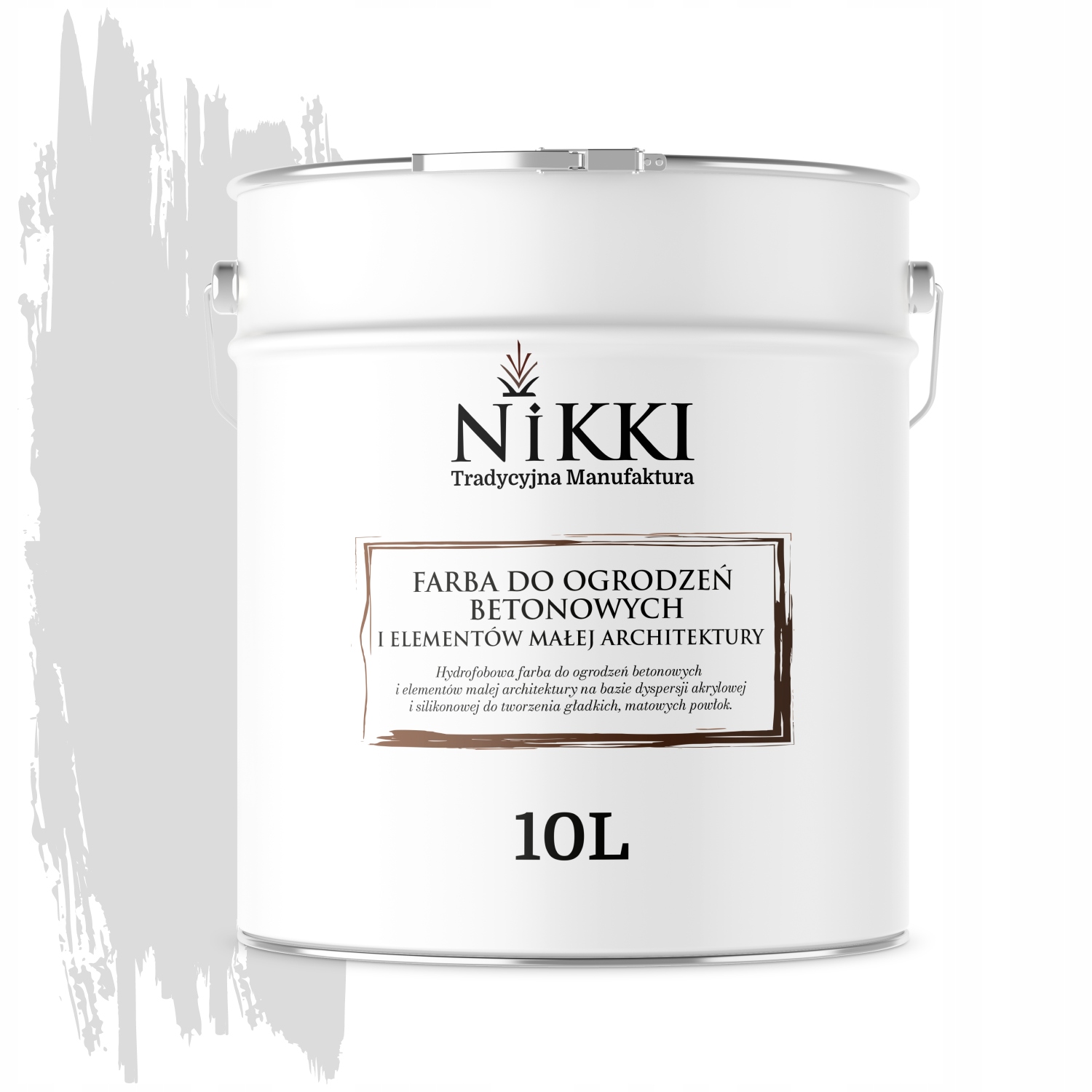 Farba Na Maľovanie Plotov 10 L Betónových Kvetináčov Biela Šedá F251