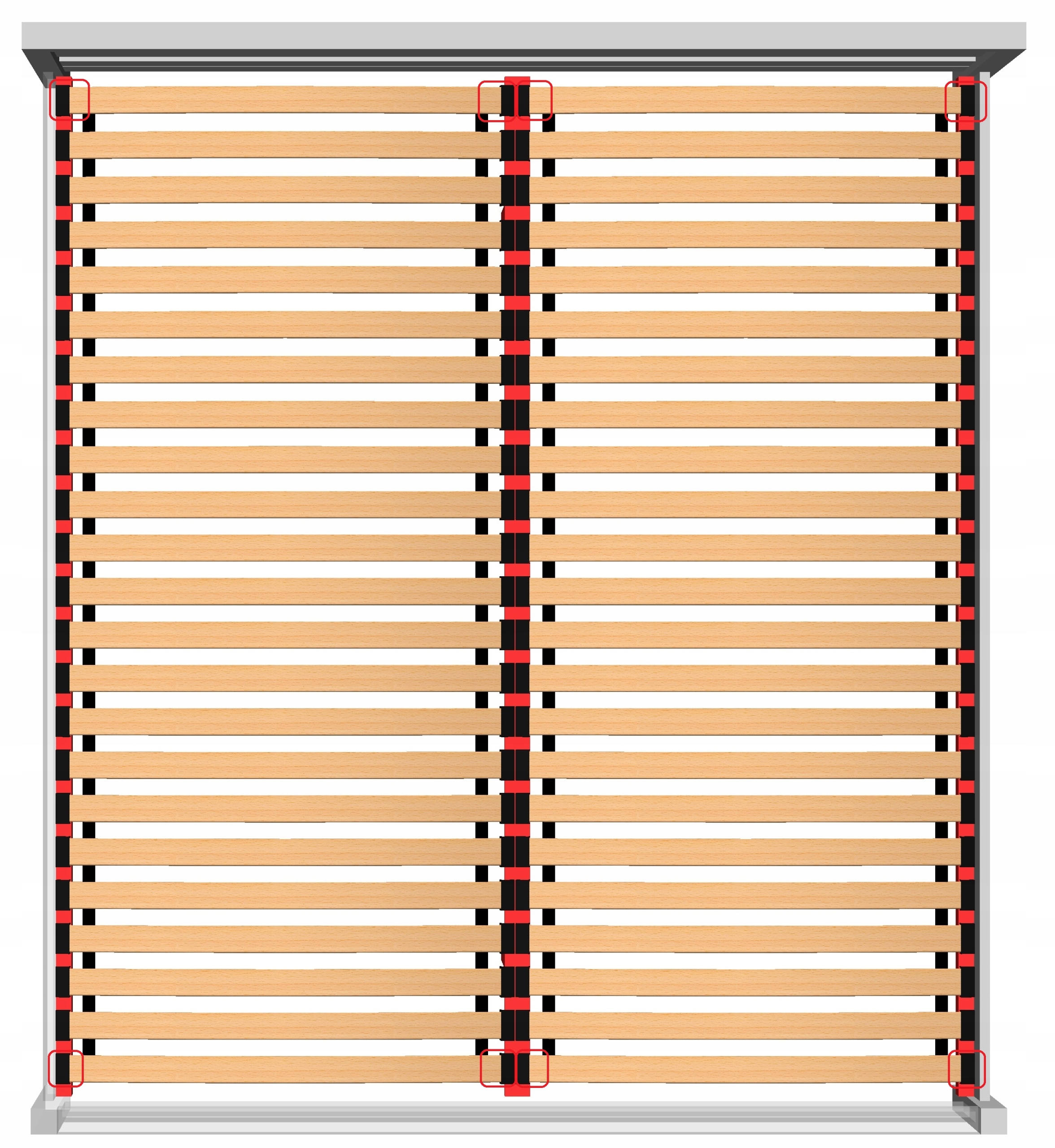 Stelaż wkład do łóżka 120x200 DUALFLEX podwójny Regulacja bez podnoszenia