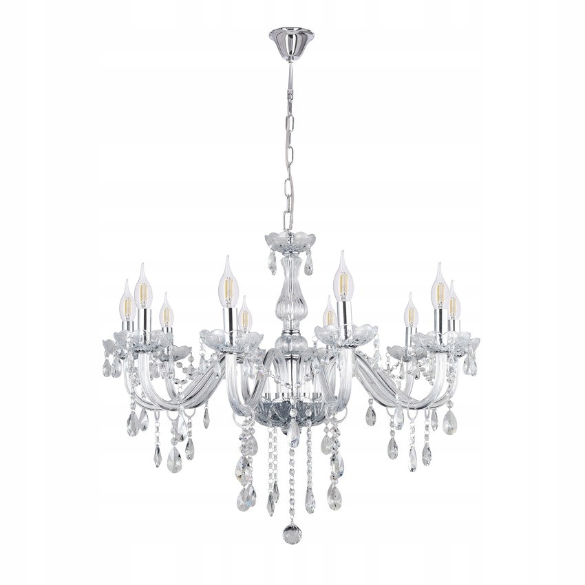 Elegantný luster s dekoratívnymi kryštálmi 10xE14 Cristallo Candellux