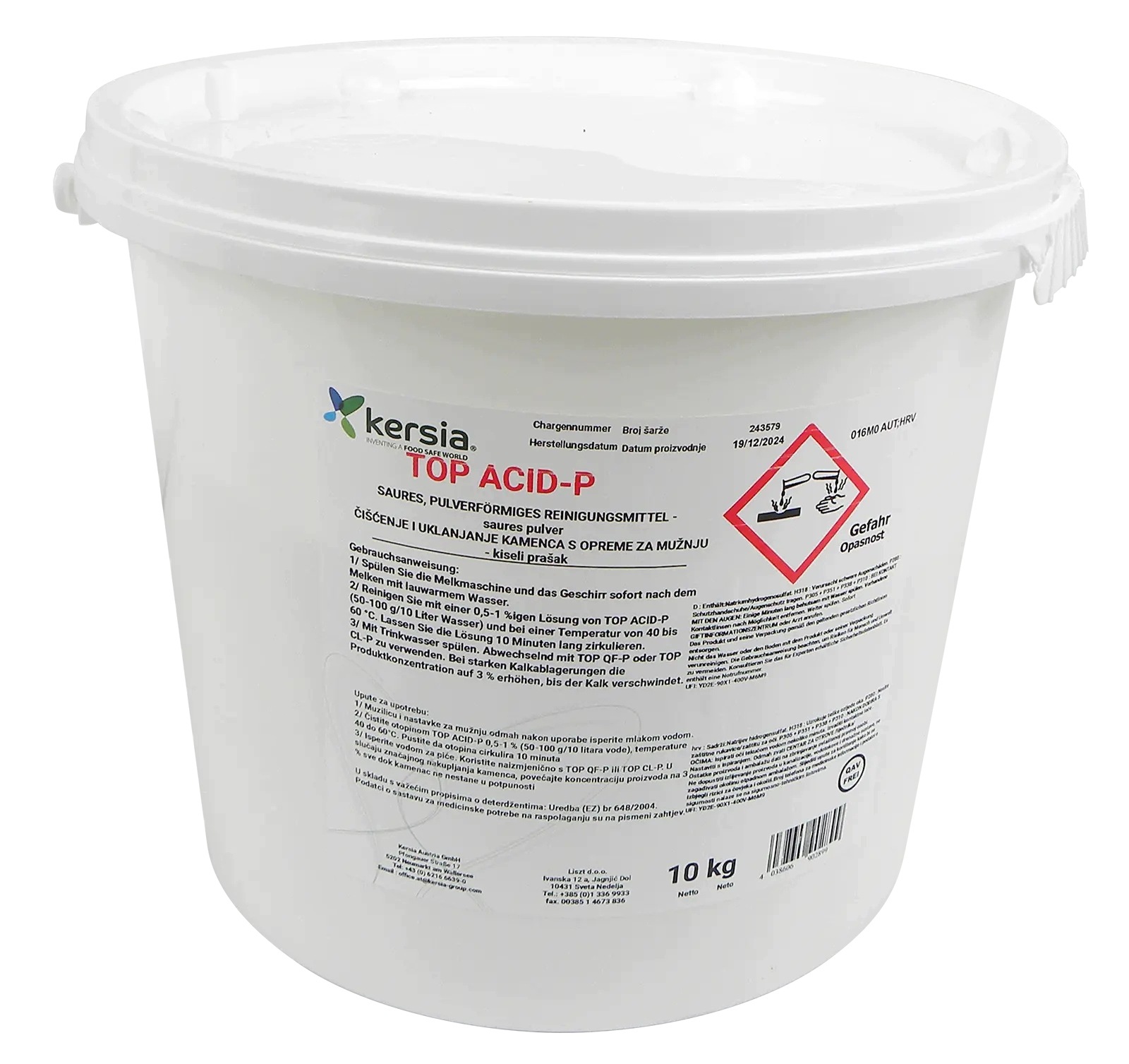 Kersia Top Acid-p 10 kg kyselý čisticí prostředek ve formě prášku